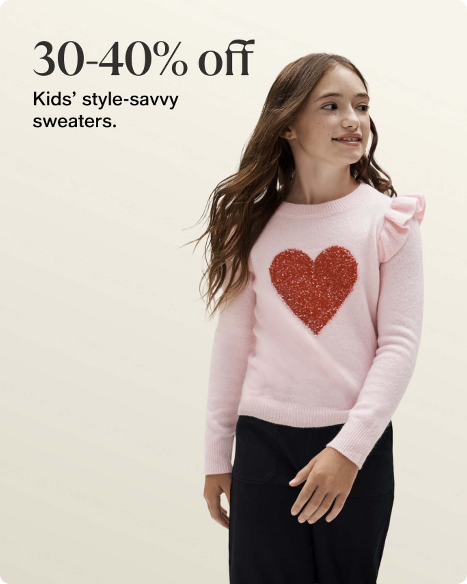 30-40% off kids style savvy sweaters
