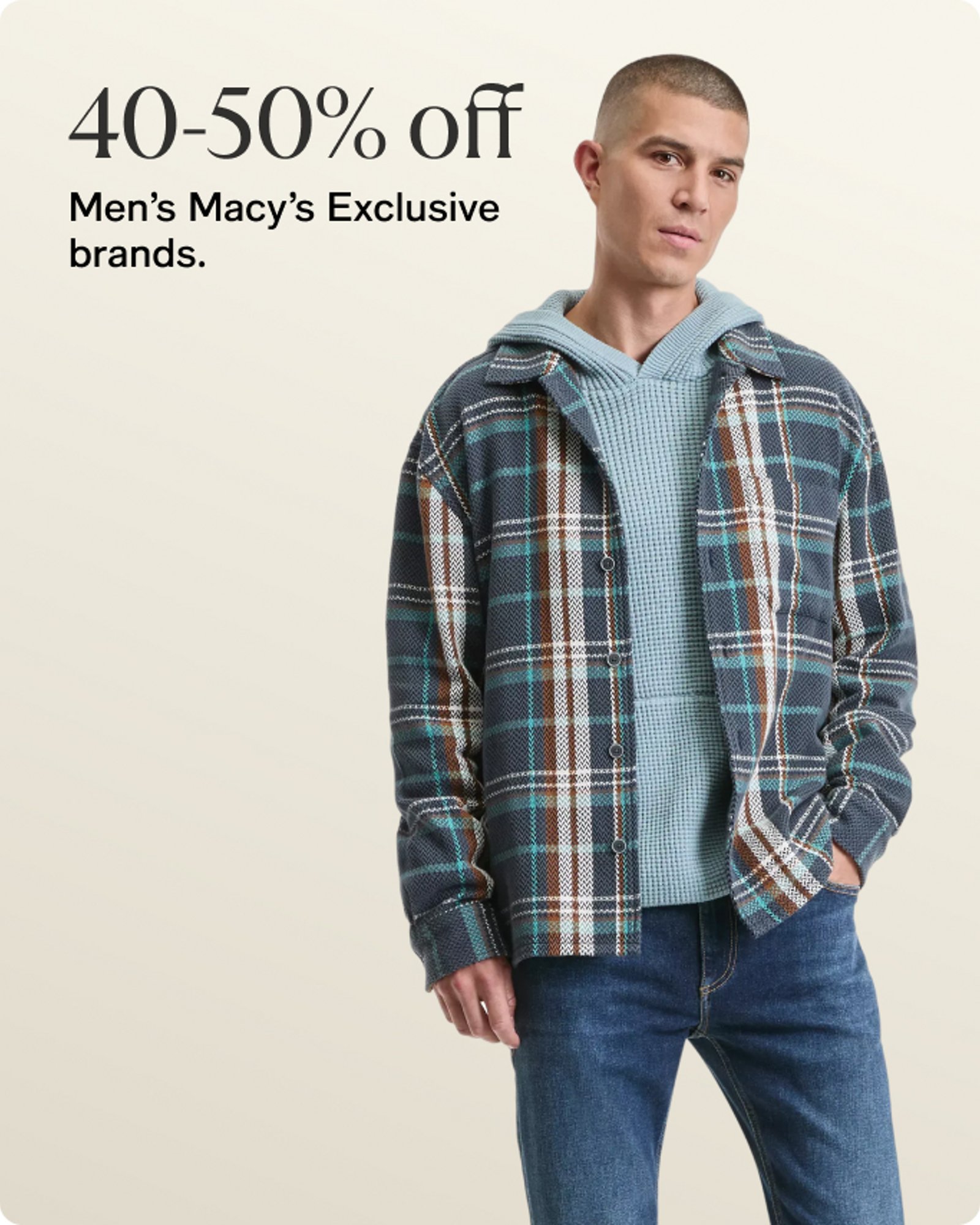40-50% off Men's exclusive trends