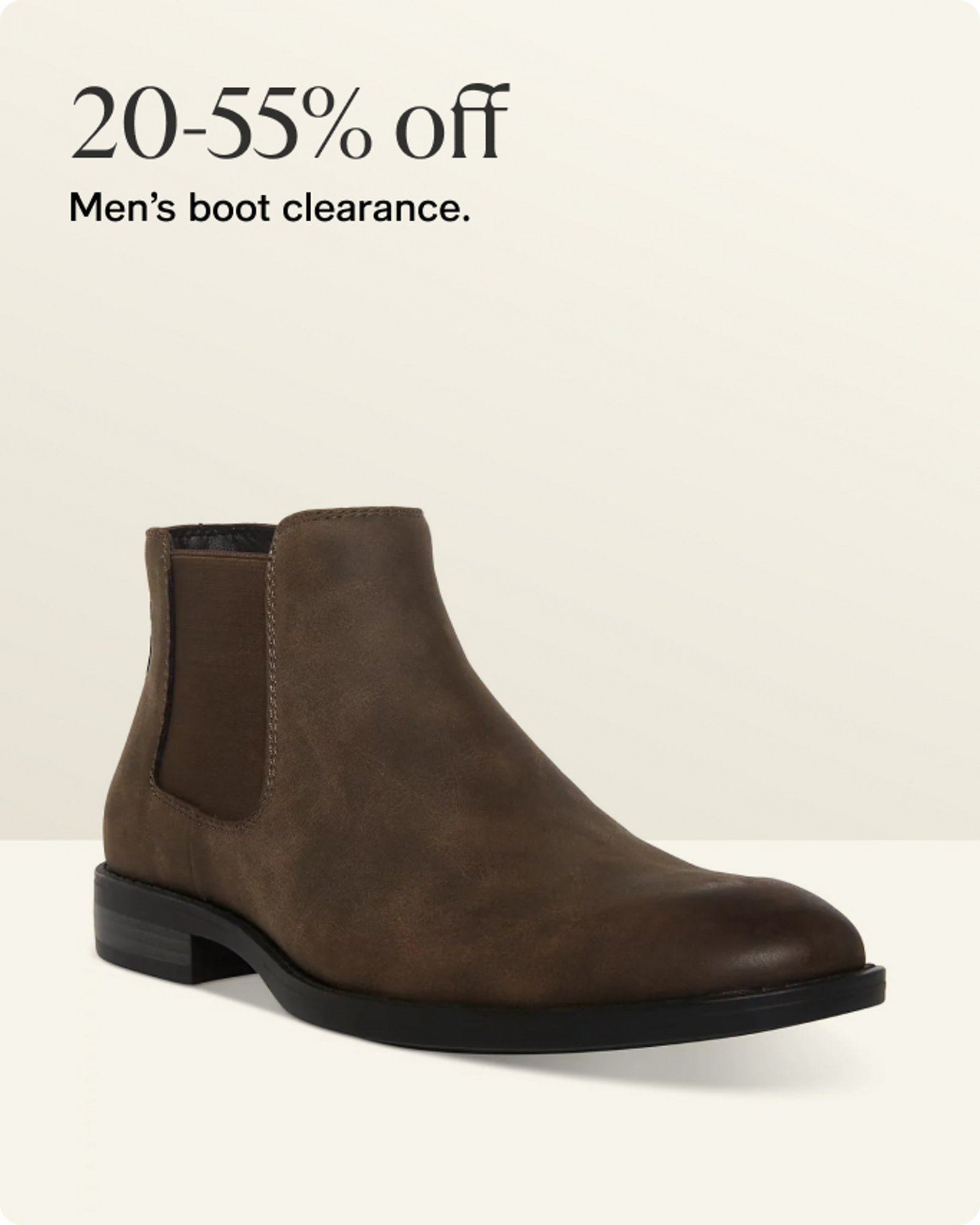 20-55% off Men's boot clearance