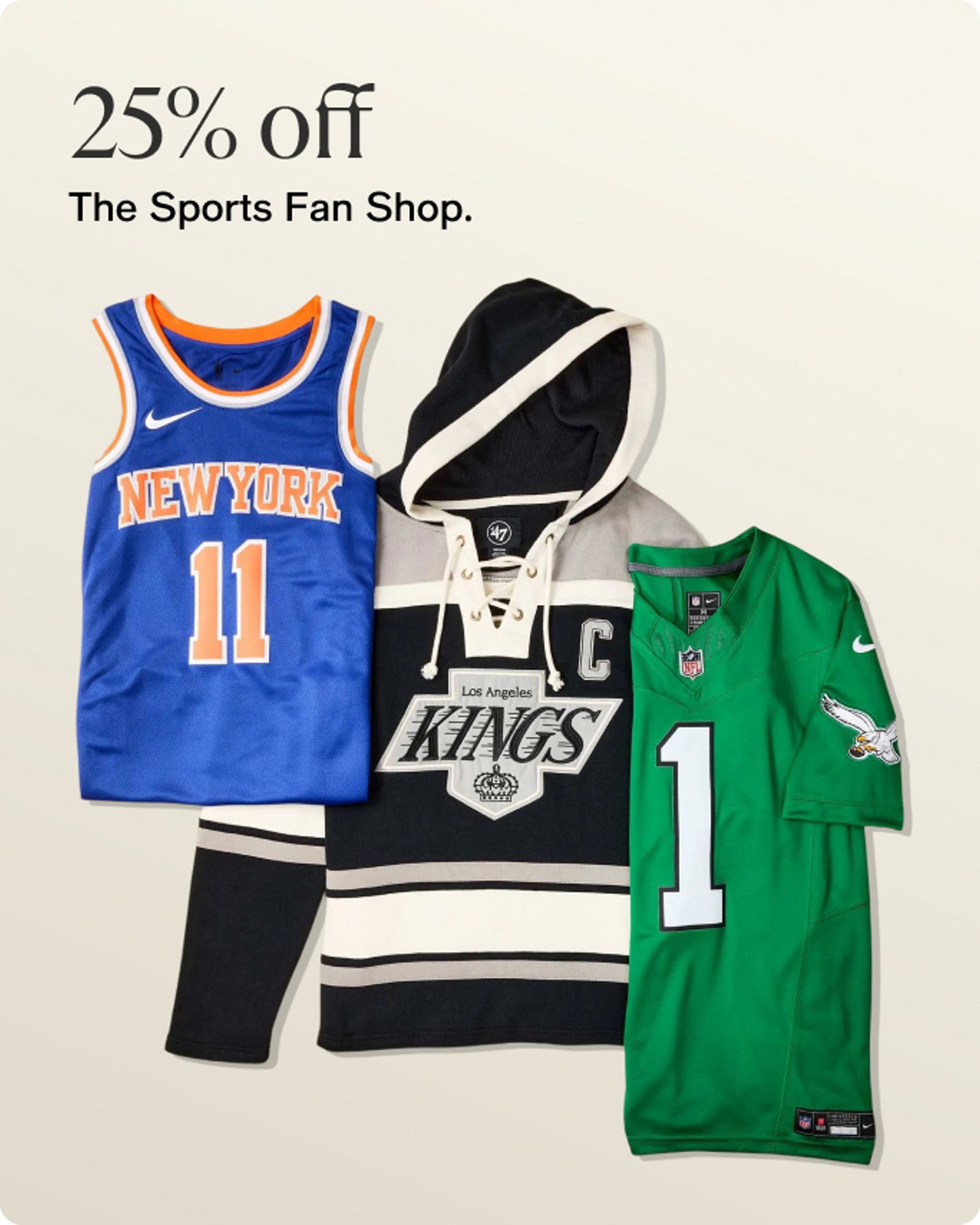 25% off the Sports Fan Shop