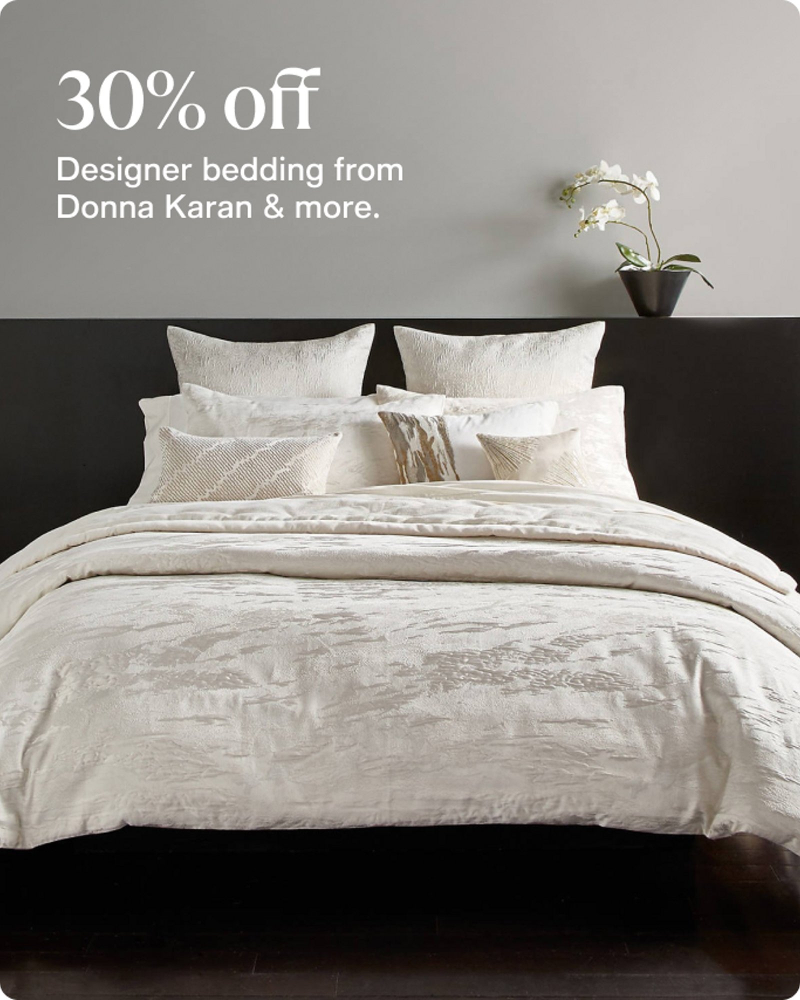 30% off Designer bedding from Donna Karan