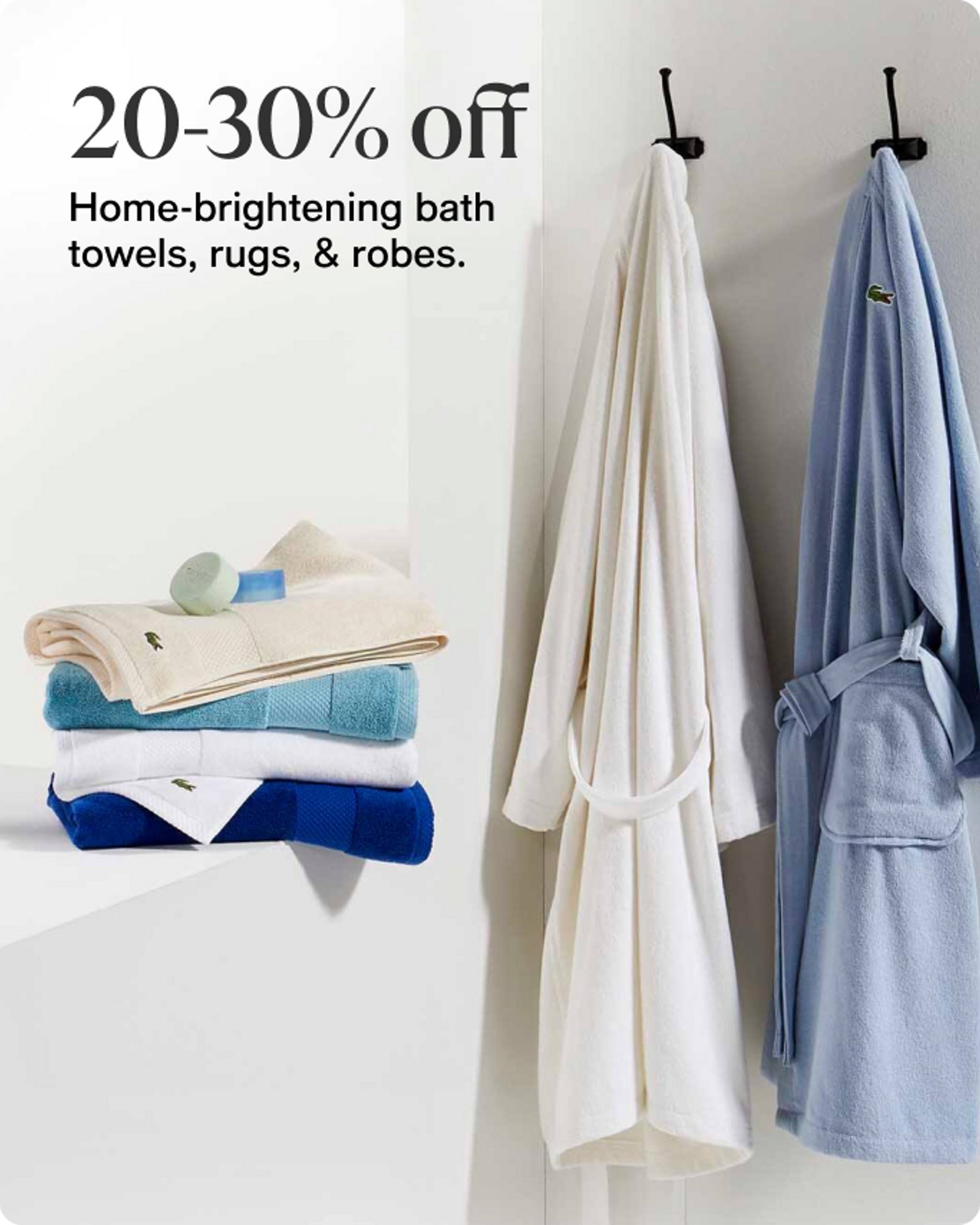 20-30% off Home brighhtening bath towels