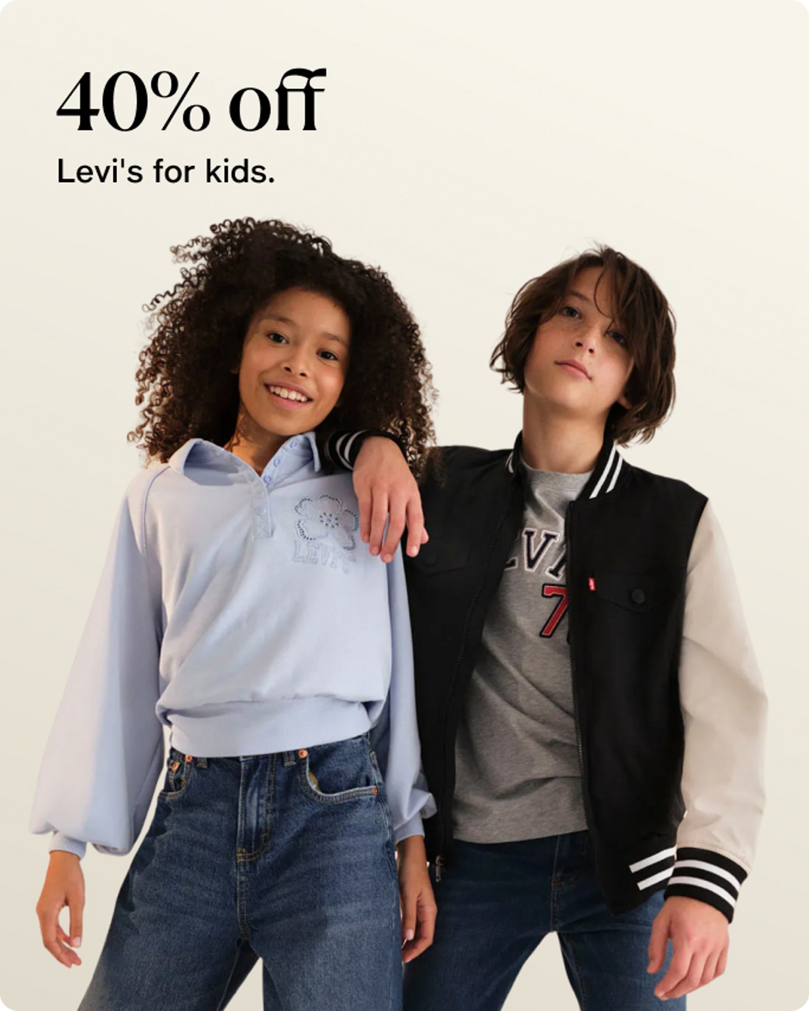 40% off kids levis