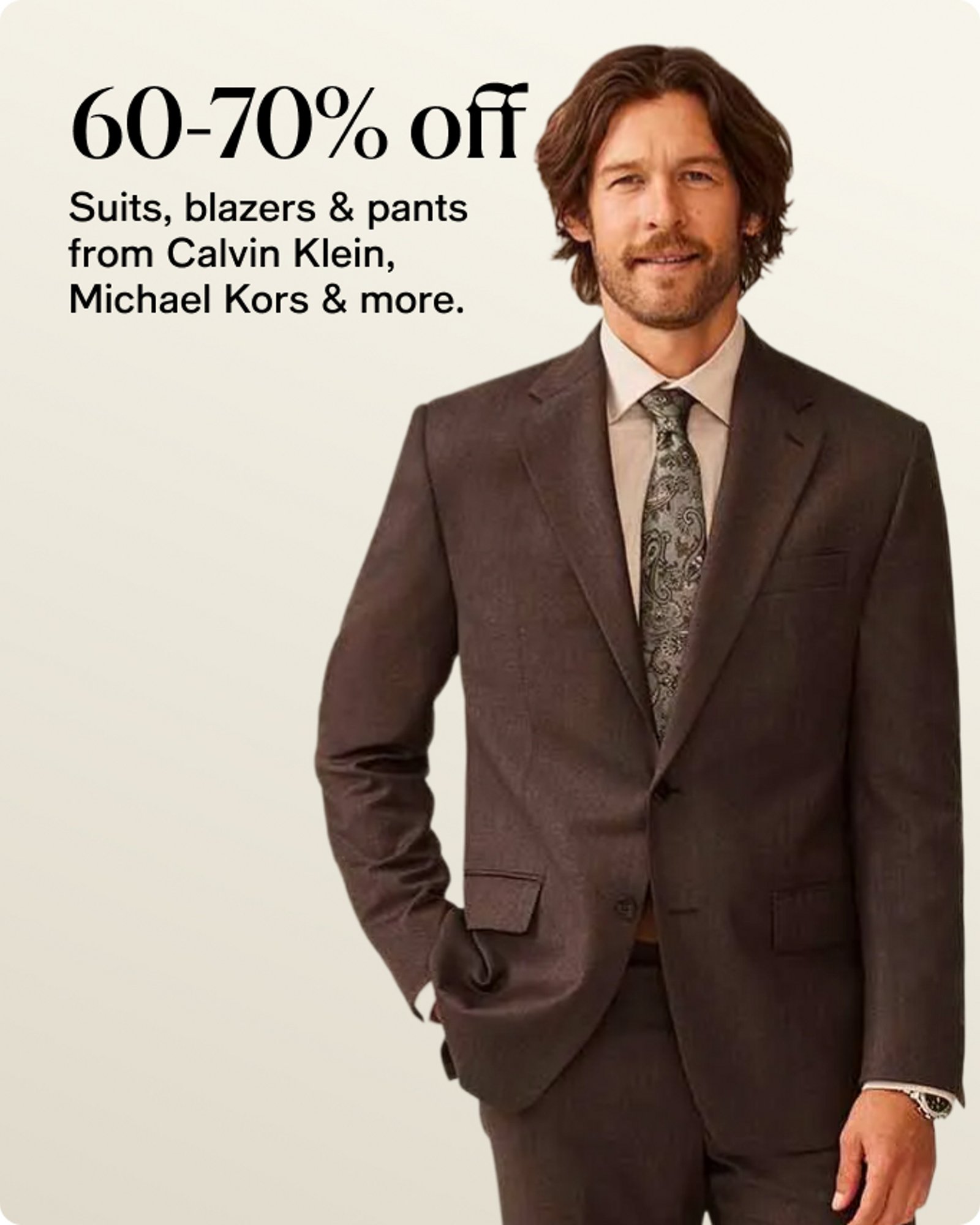 60-70% off suits, blazers & pants