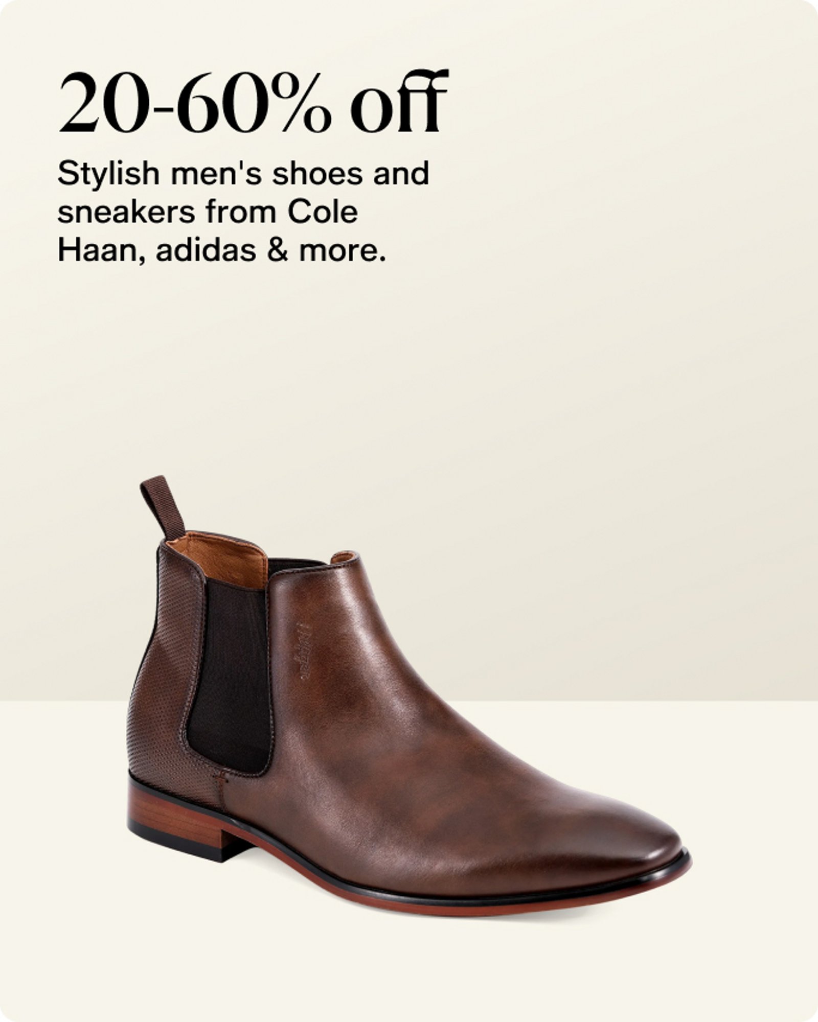 20-60% off men's shoes