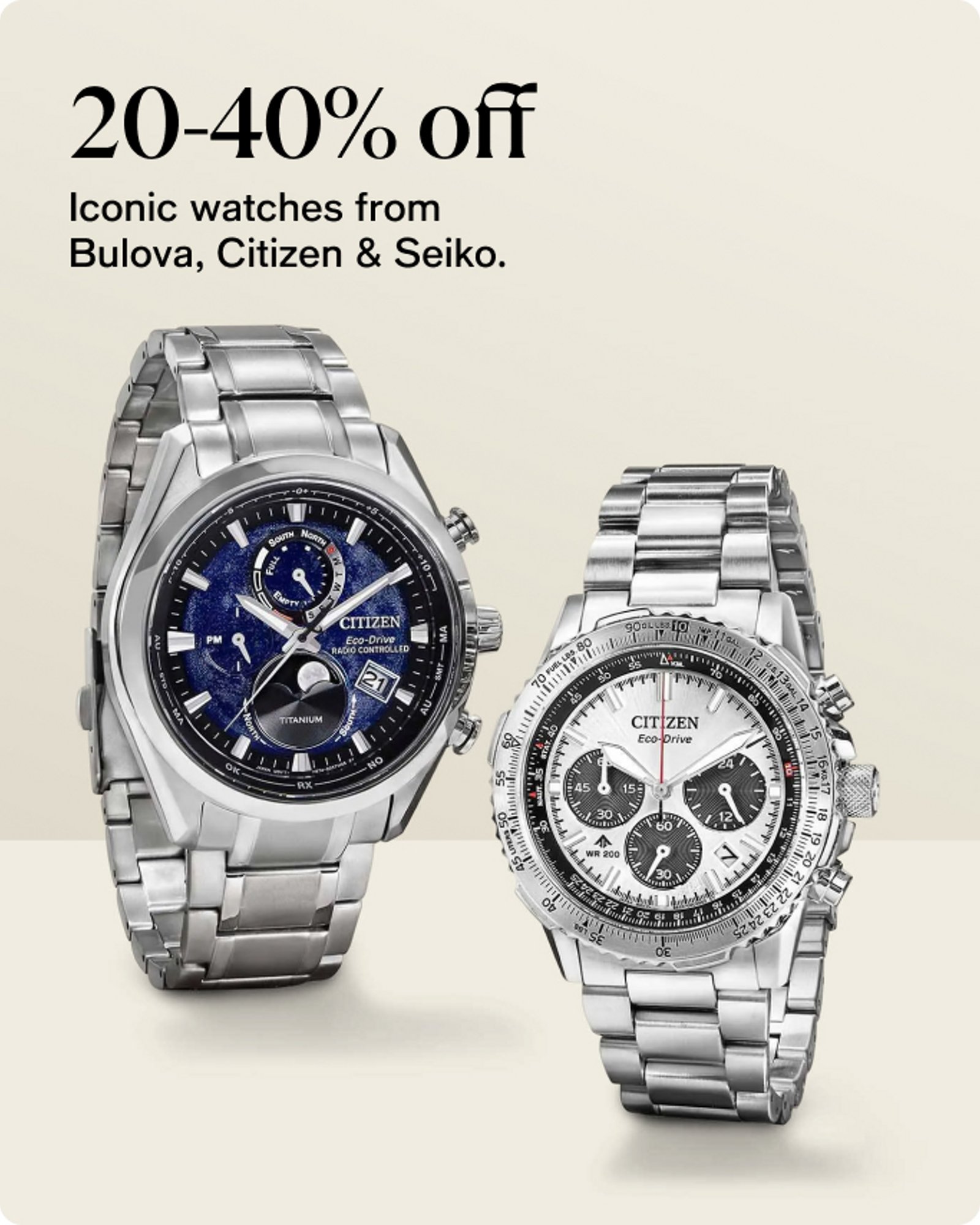 20-40% off iconic watches