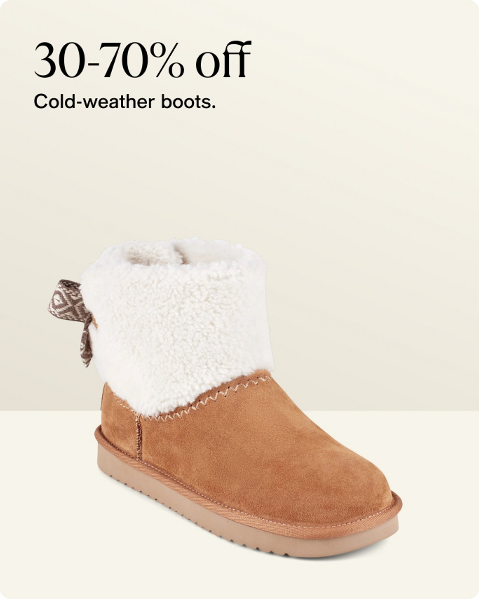 30-70% off cold weather boots