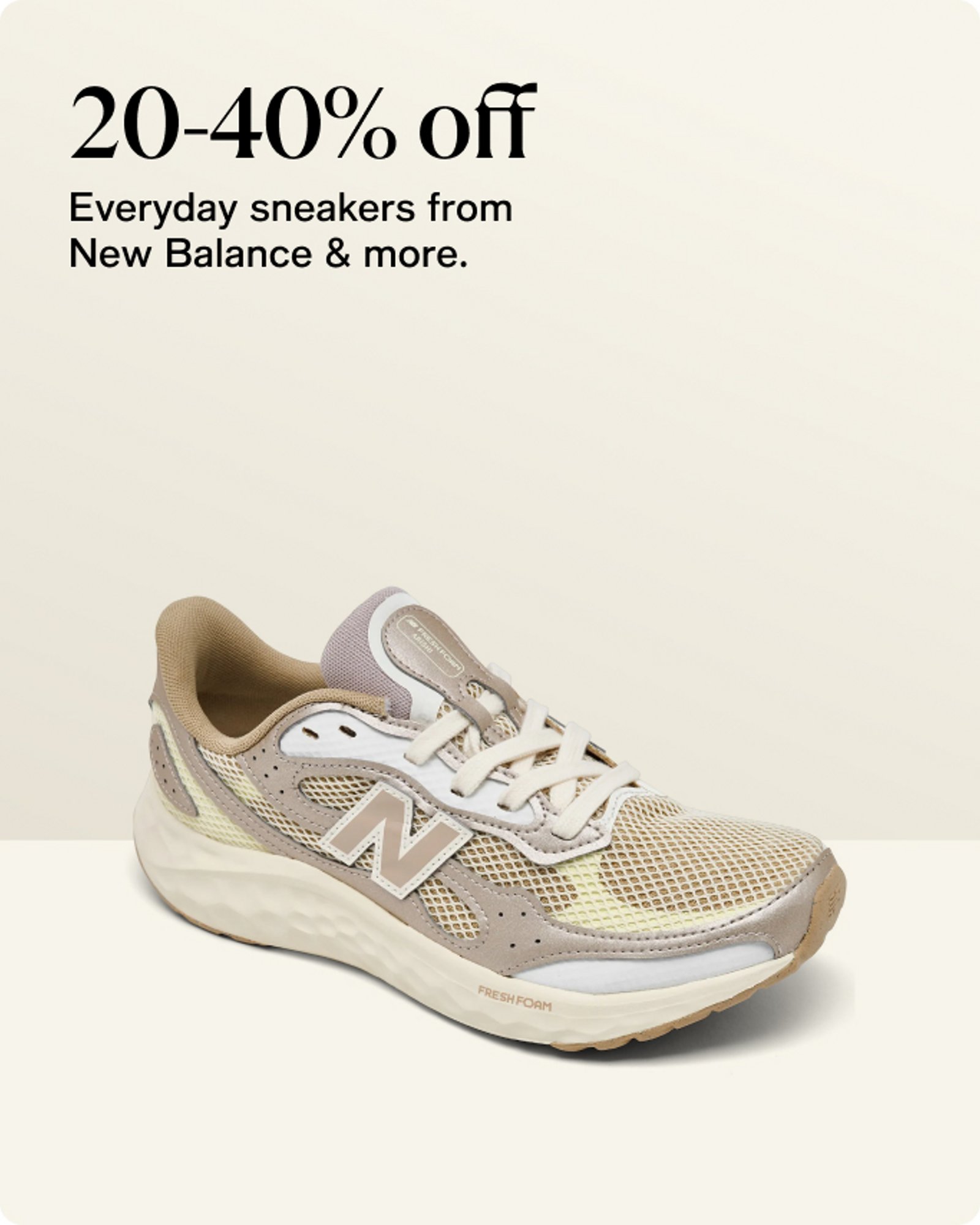 20-40% off everyday sneakers from new balance & more