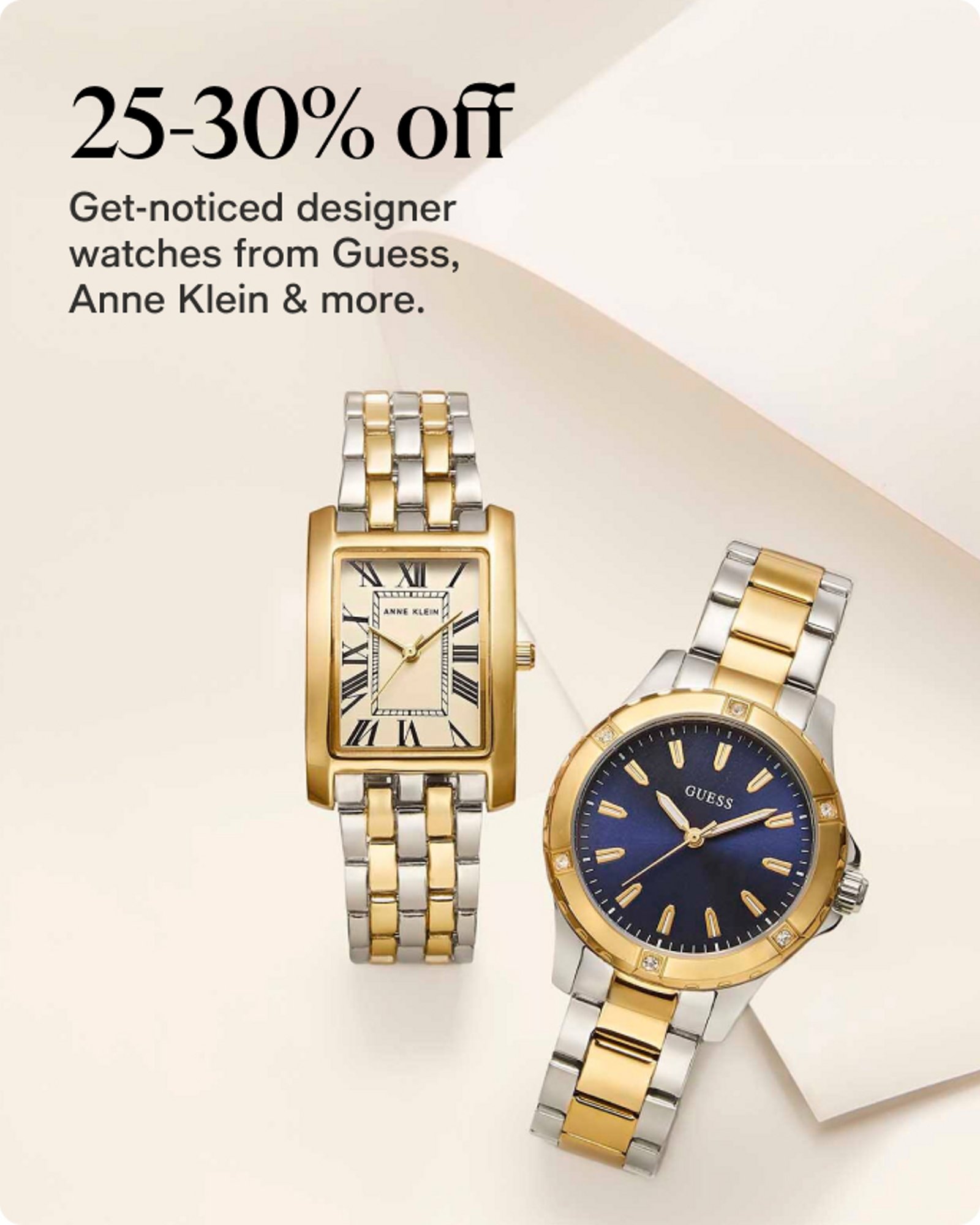 25-30% off Designer Watches from Anne Klein, Guess & More