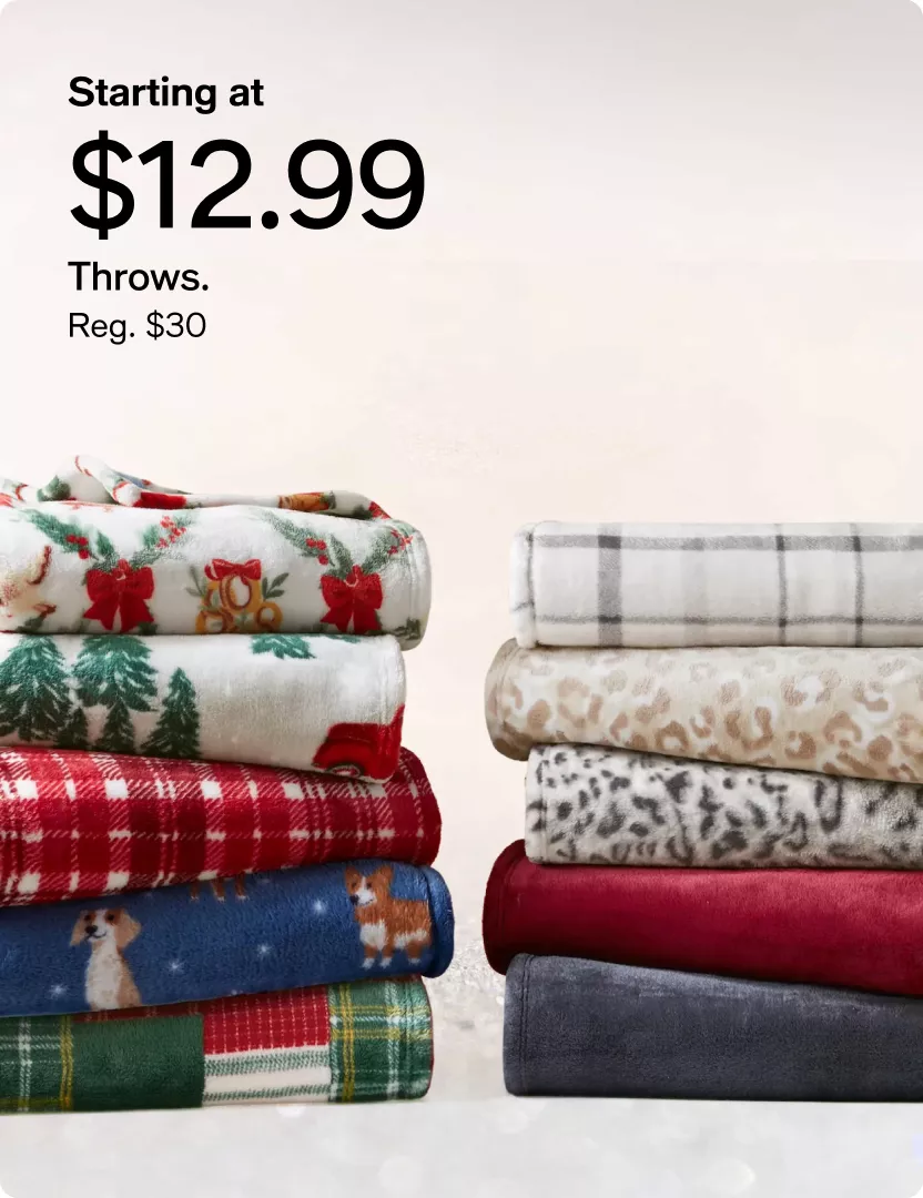 Starting at $12.99 - Throws. (Reg. $30)