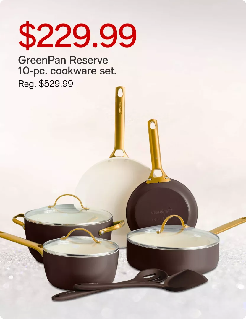 $229.99 GreenPan Reserve 10-pc. cookware set. (Reg. $666.99)