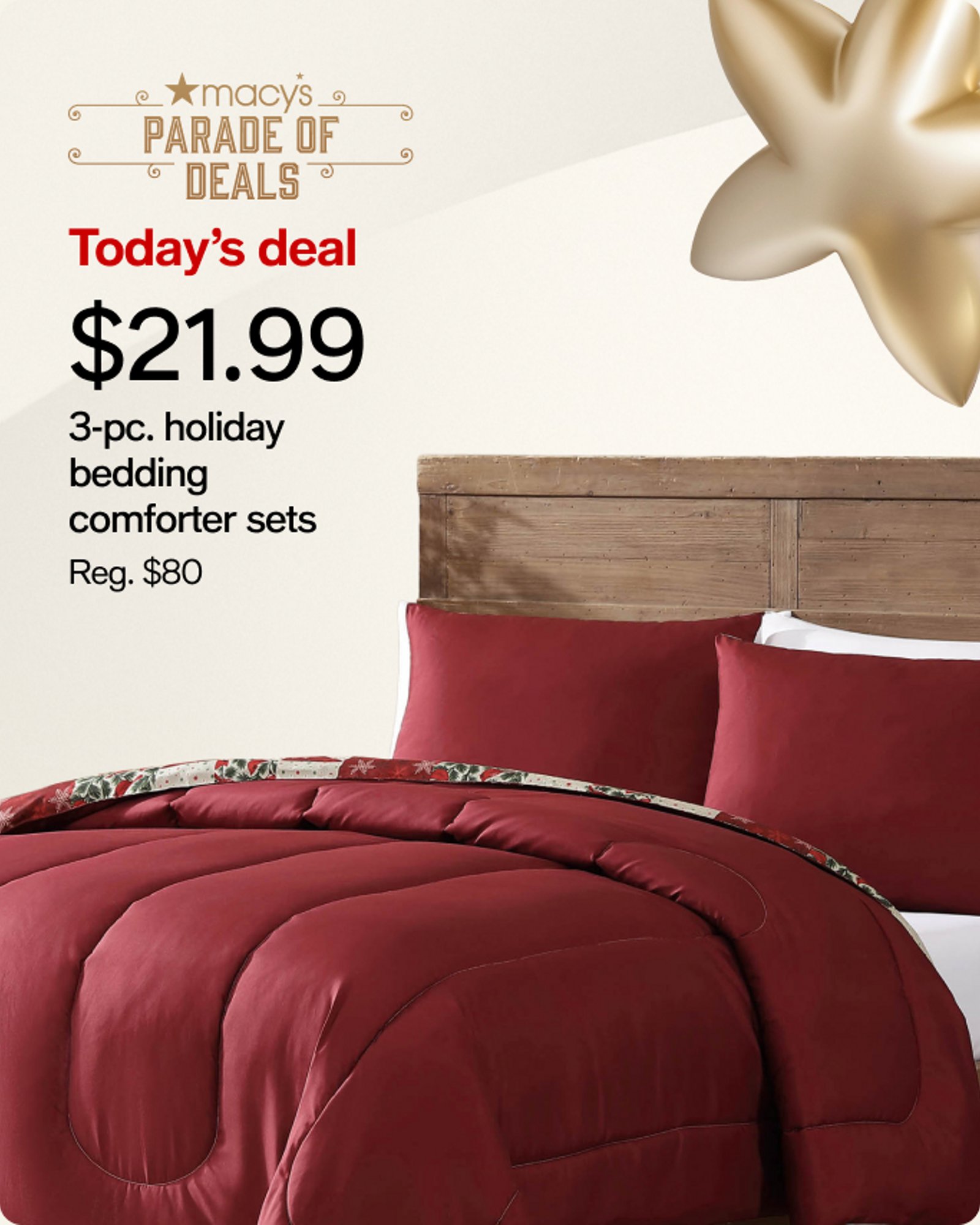 $21.99 3-pc. holiday bedding comforter sets