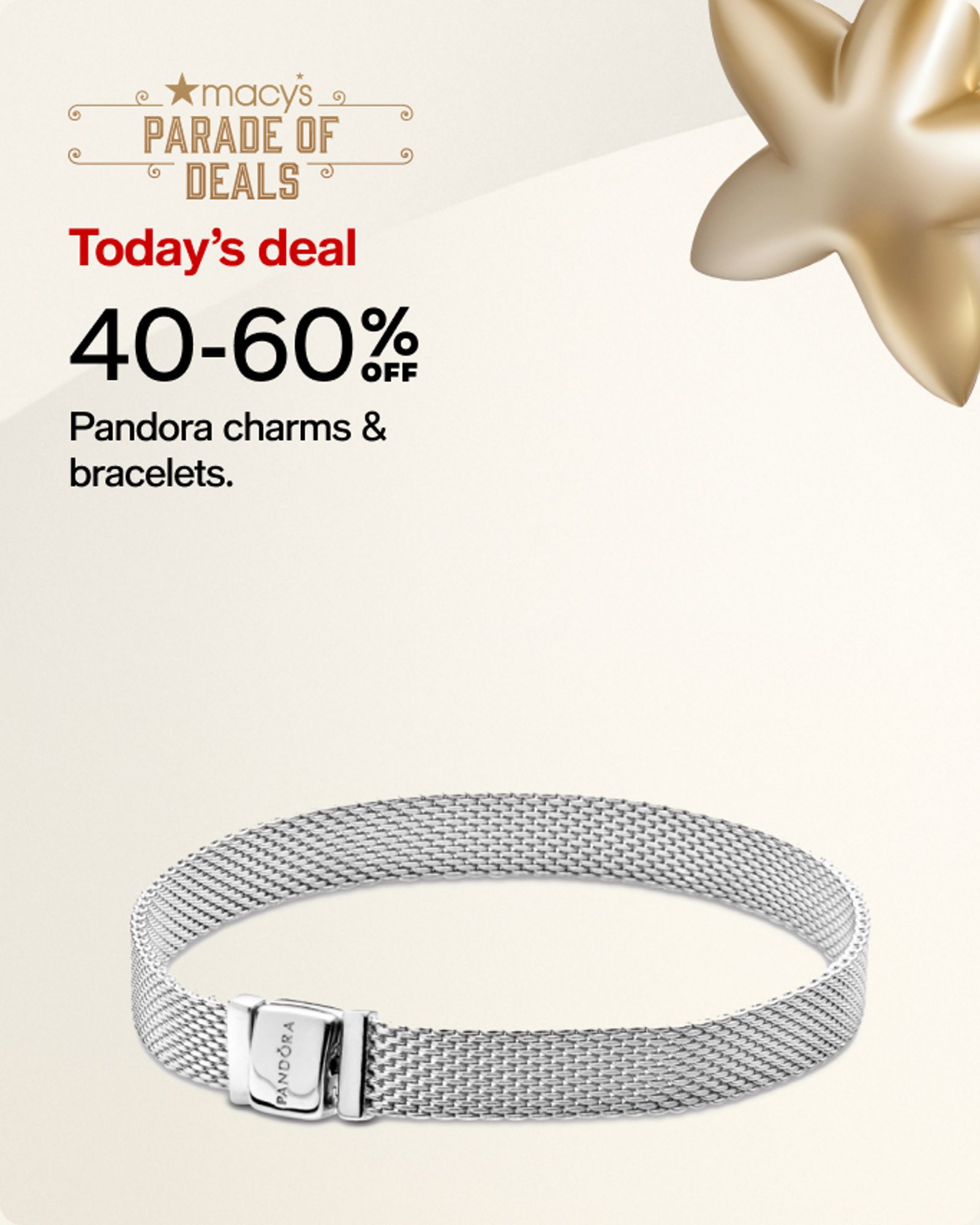 40-60% off Pandora charms & bracelets
