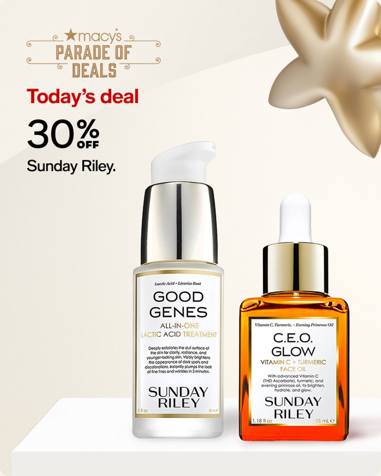 30% off Total Sunday Riley Brand