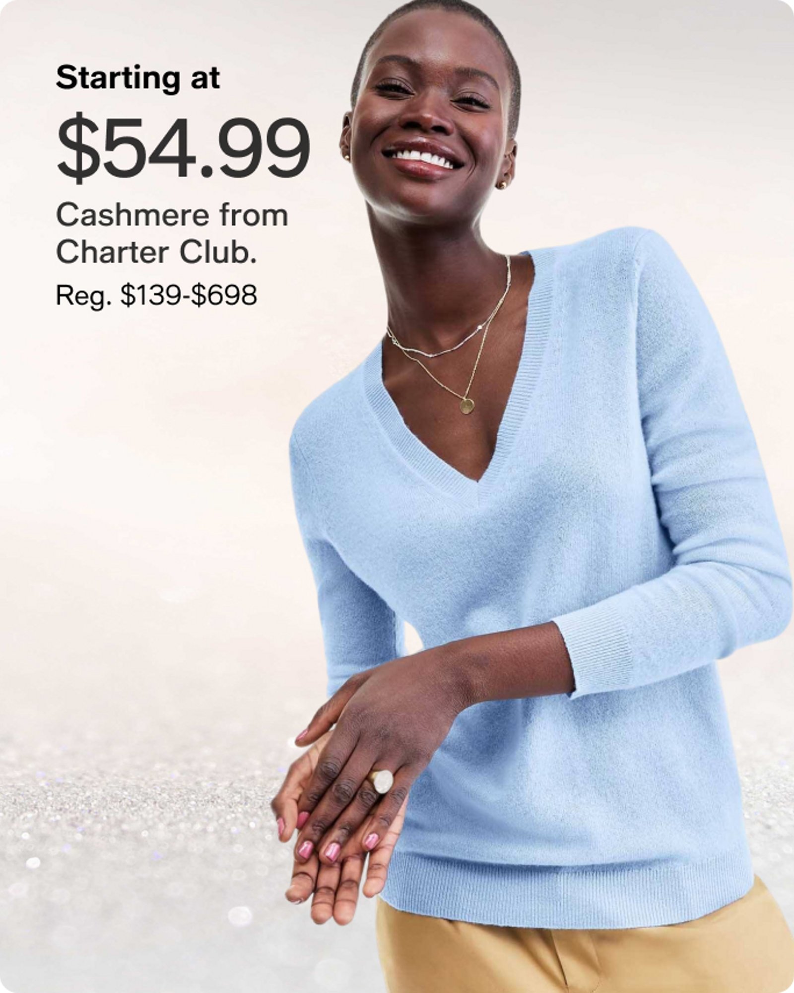 Starting at $54.99 Cashmere sweaters from Charter Club