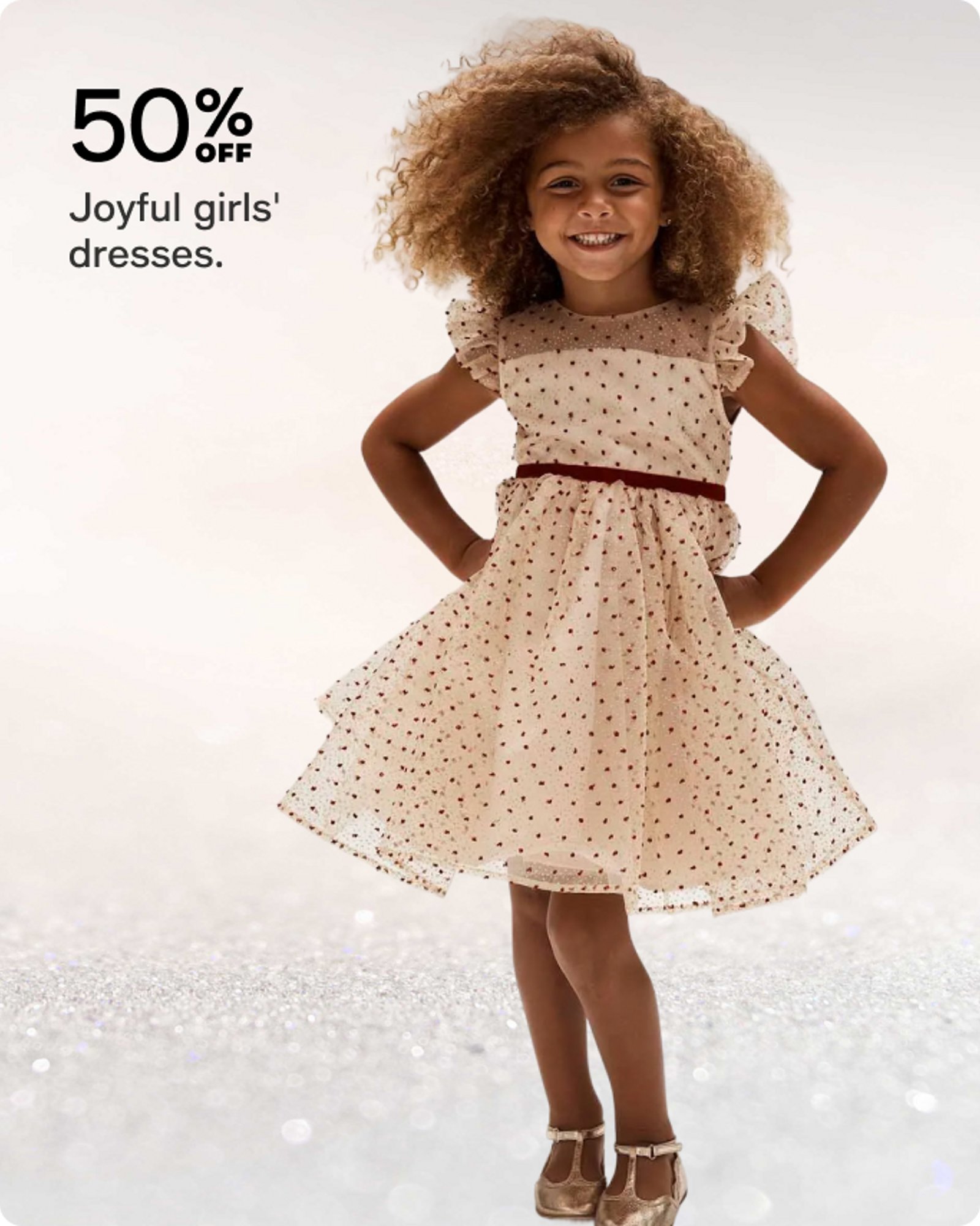 50% off joyful girls dresses