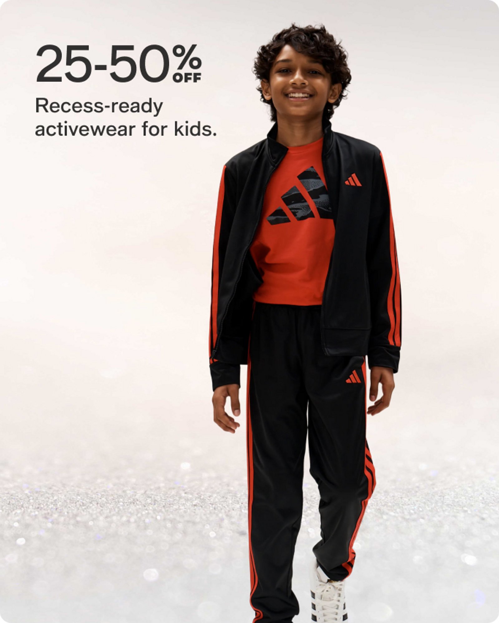 25-50% recess ready activewear for kids