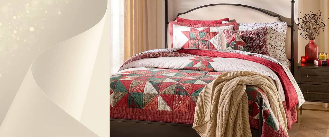 Festive holiday bedding