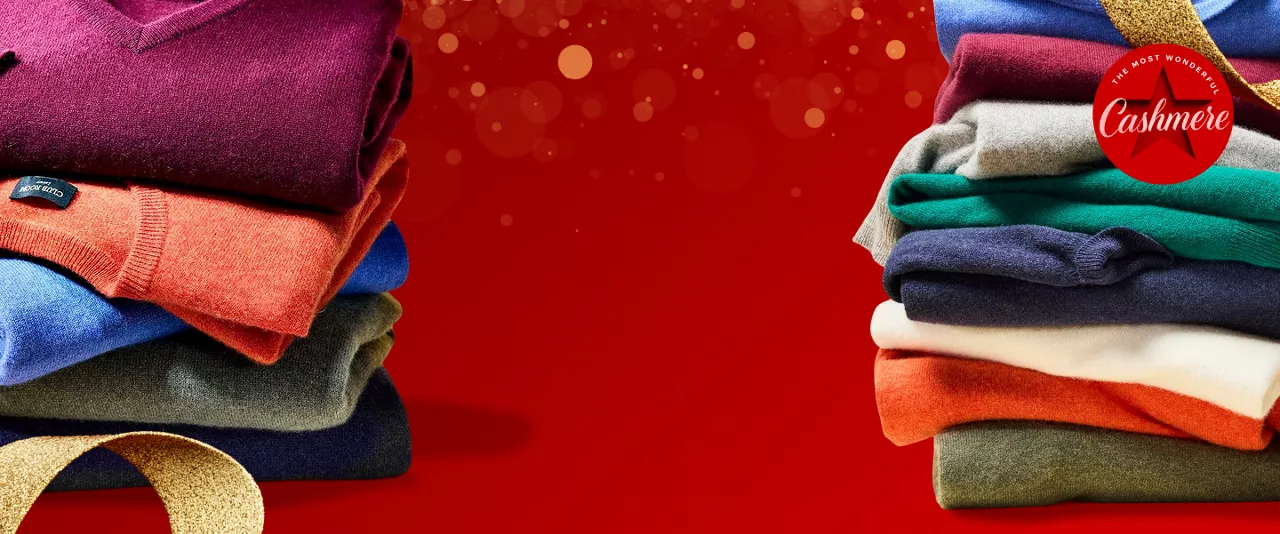 piles of cashmere clothing