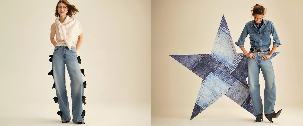 women waring denim apparel