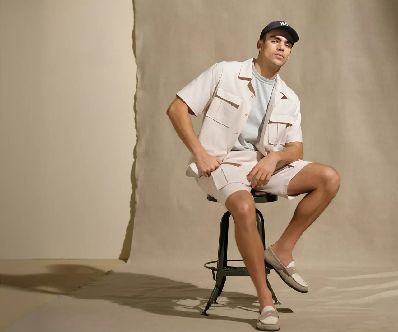 summer clothes, shorts, loafers