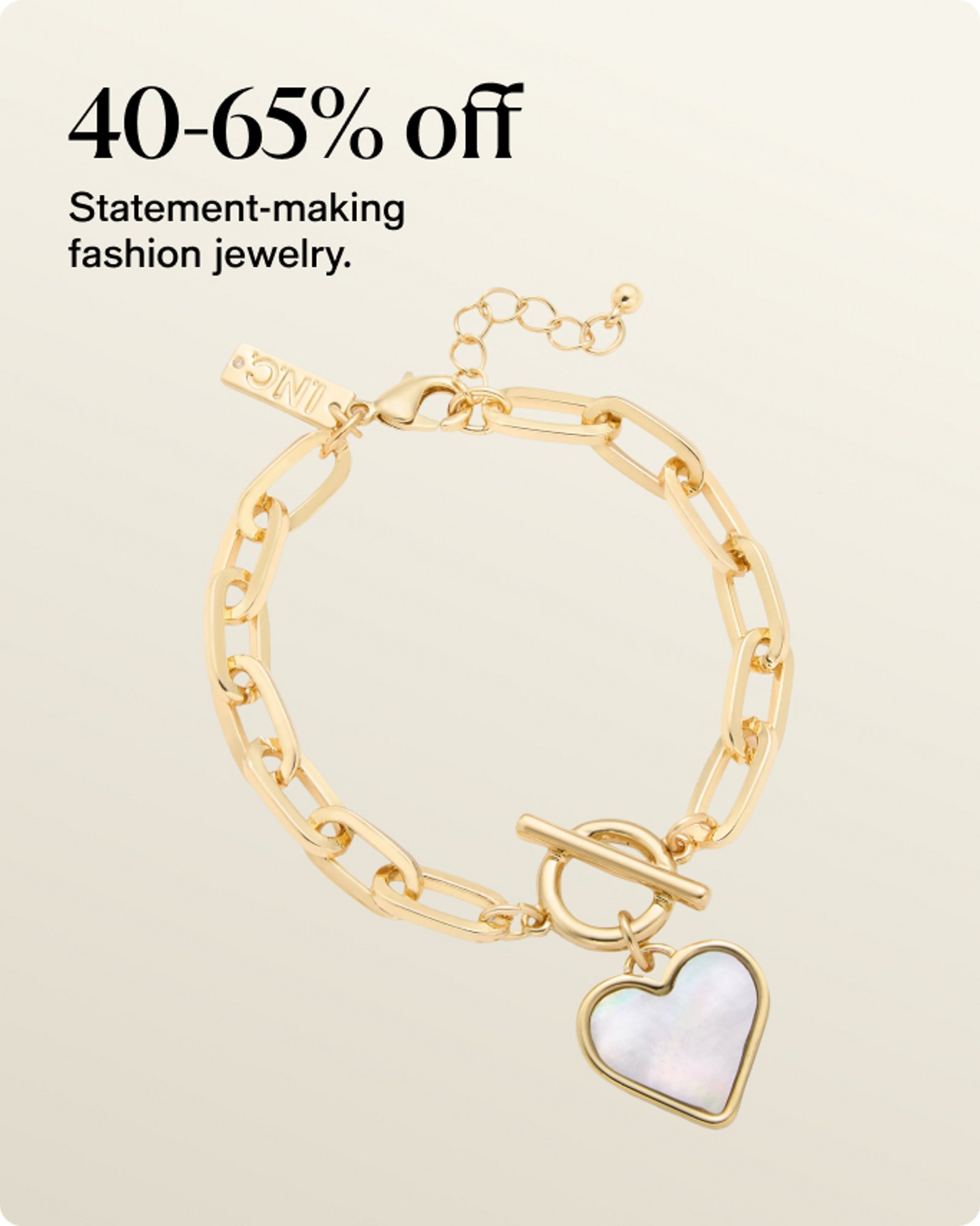 40-65% off fashion jewelry