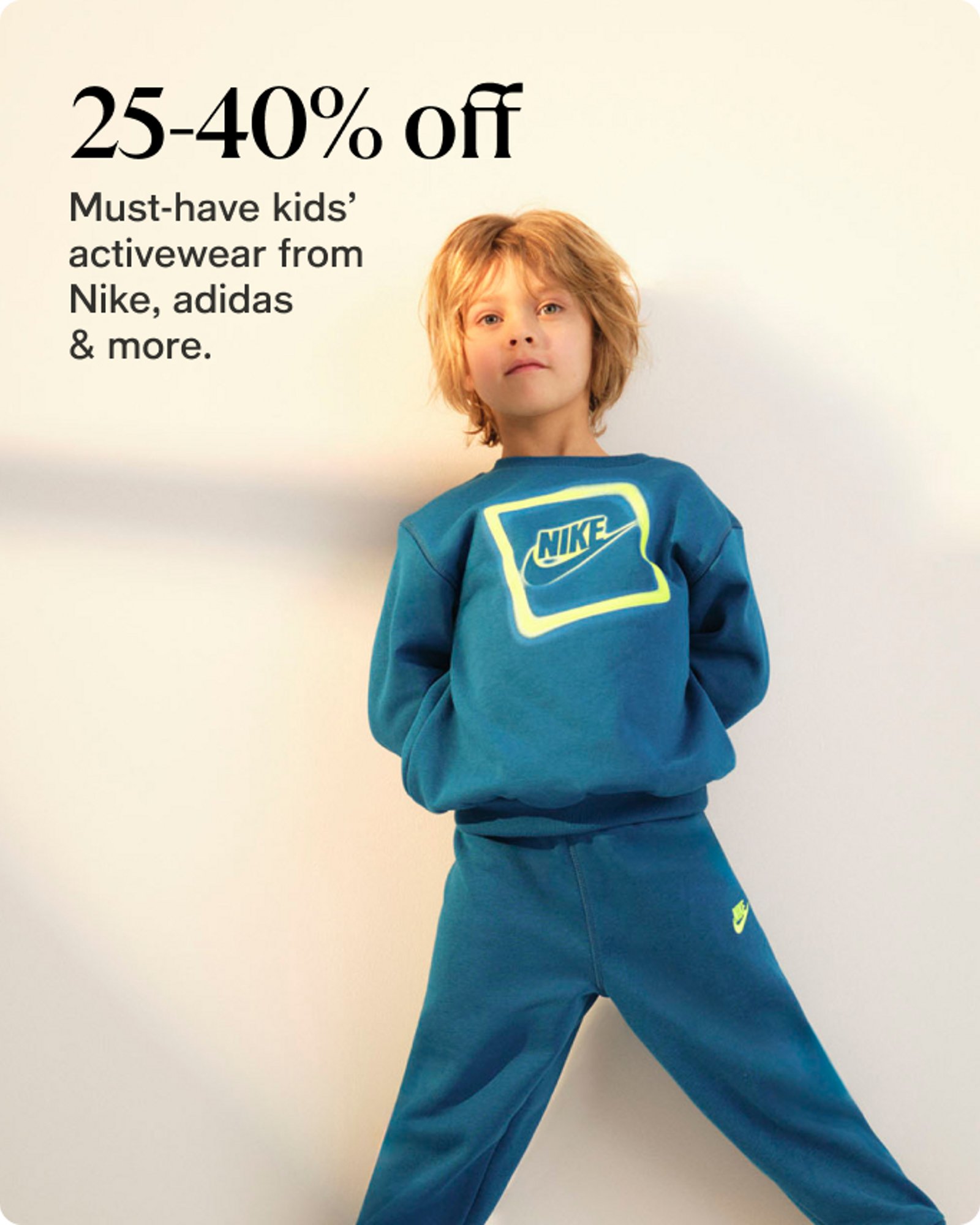 25-40% off Kids active