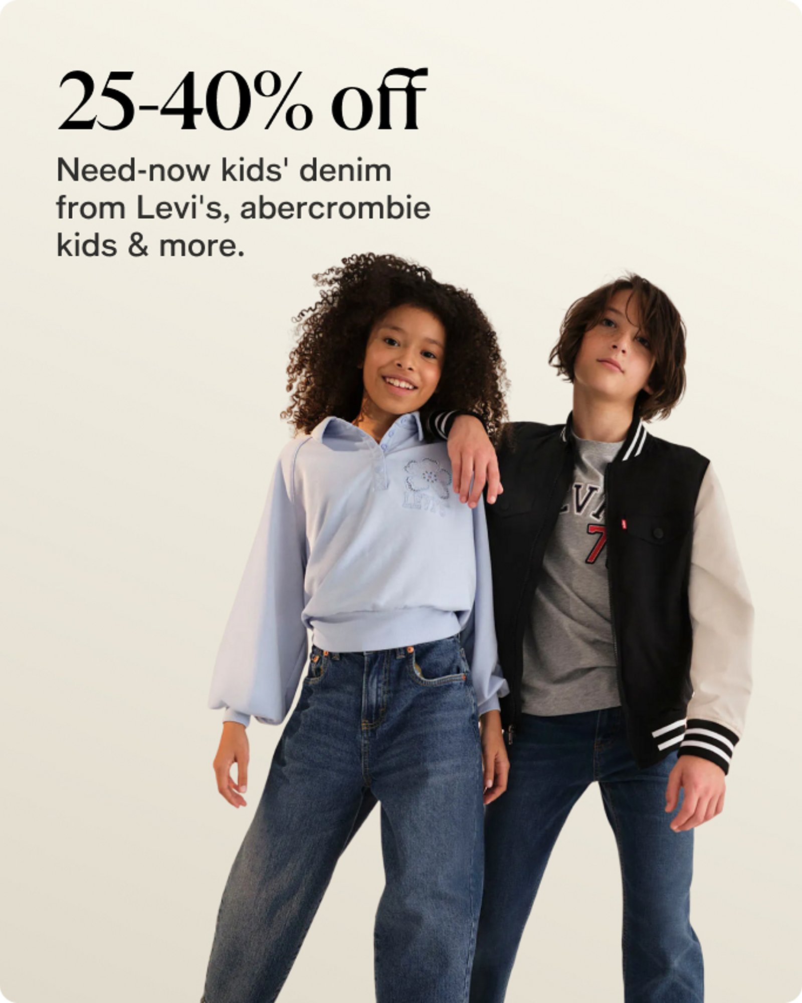 25-40% off kids denim