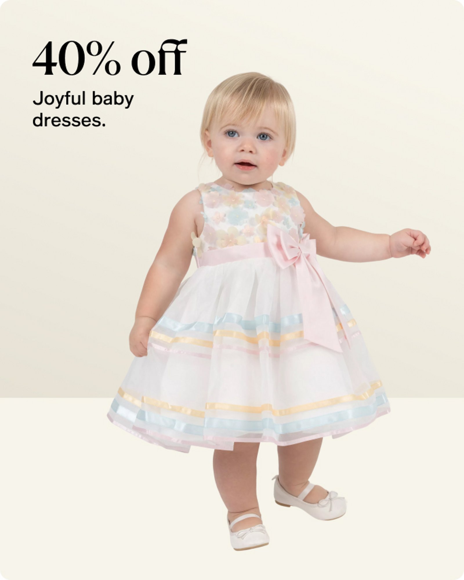 40% off baby dresses