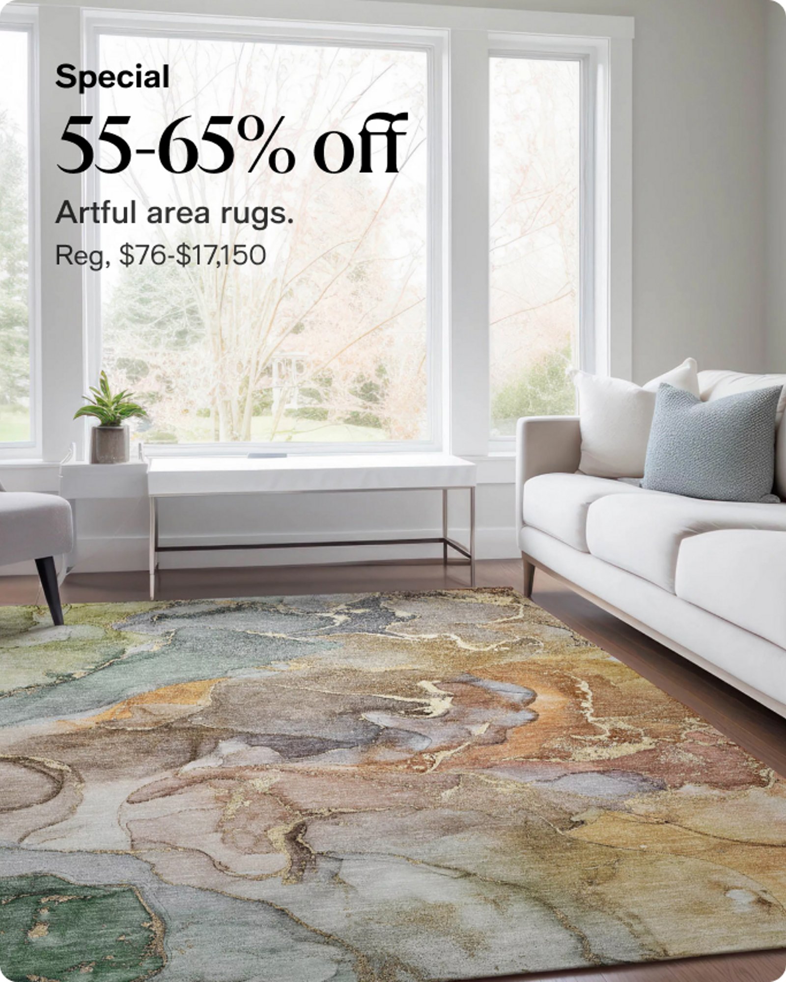 55-65% off Artful area Rugs