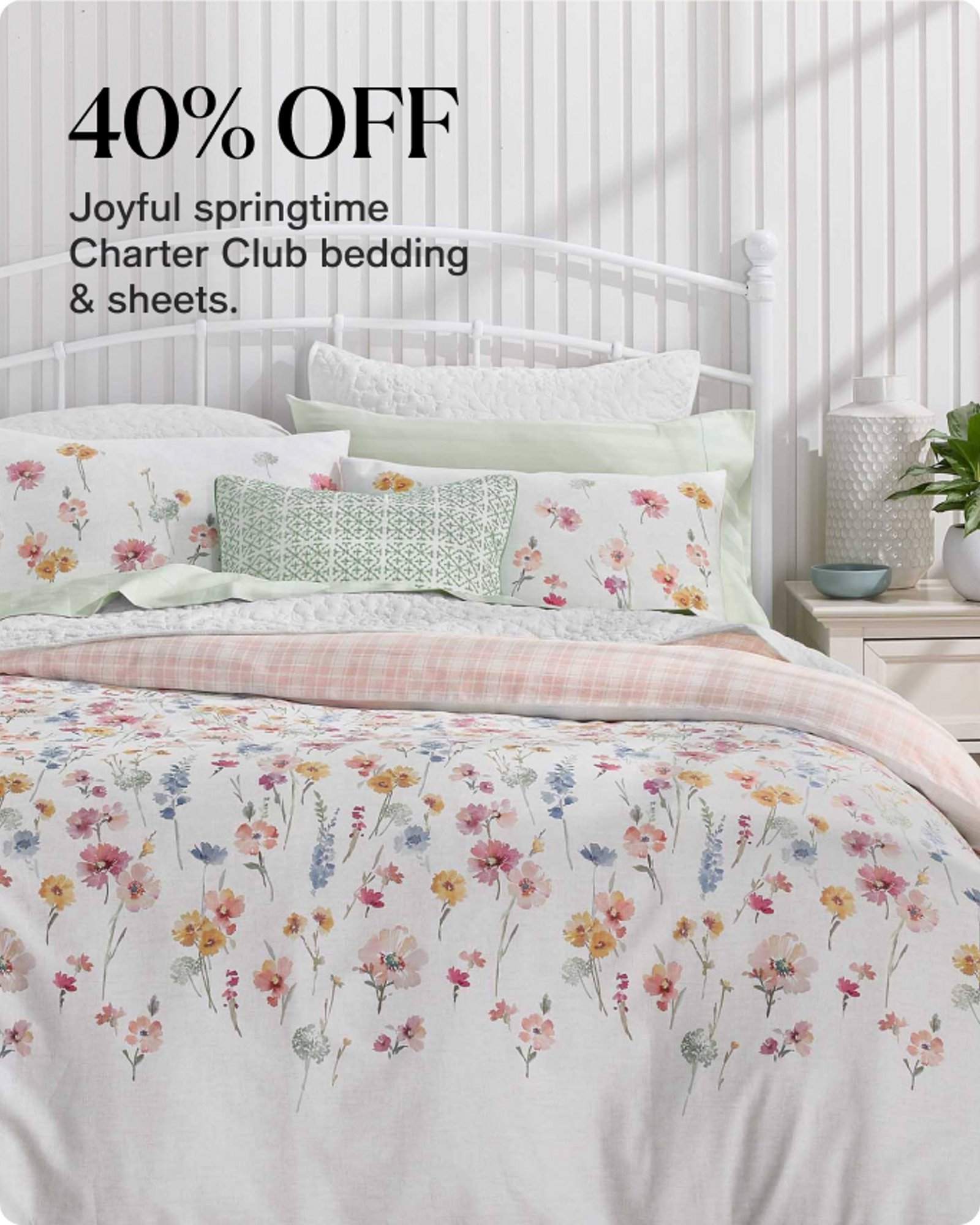 40% OFF Joyful springtime Charter Club bedding sheets