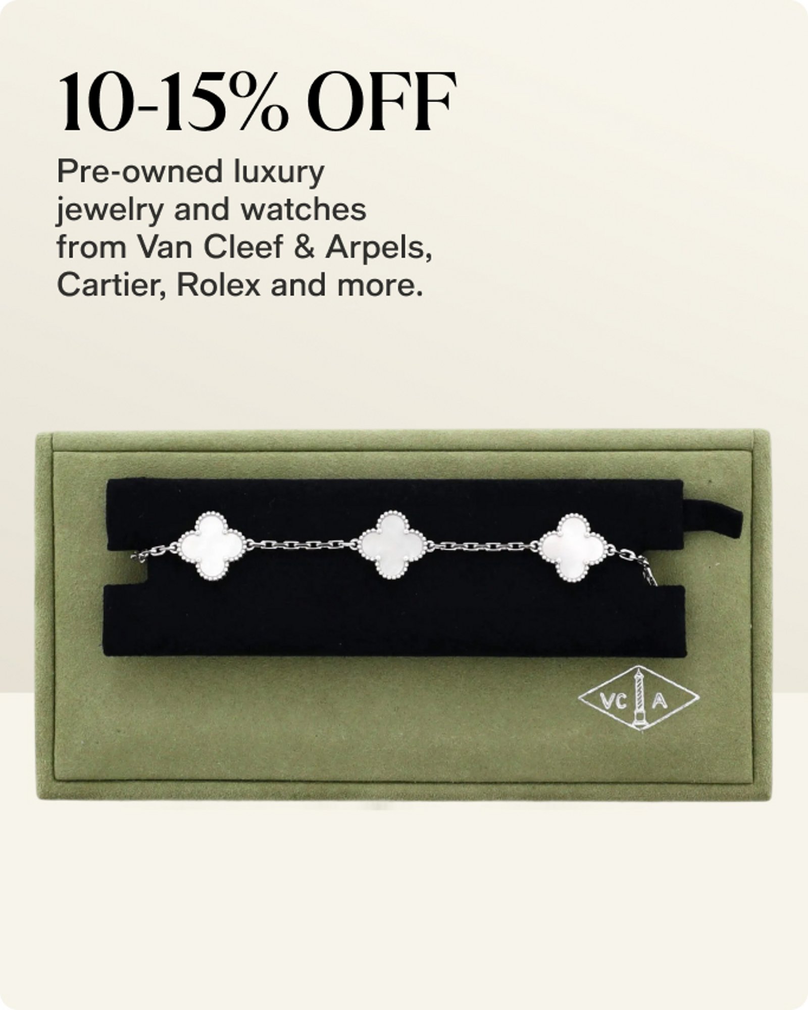 10-15% Off Pre-Owned Luxury Jewelry