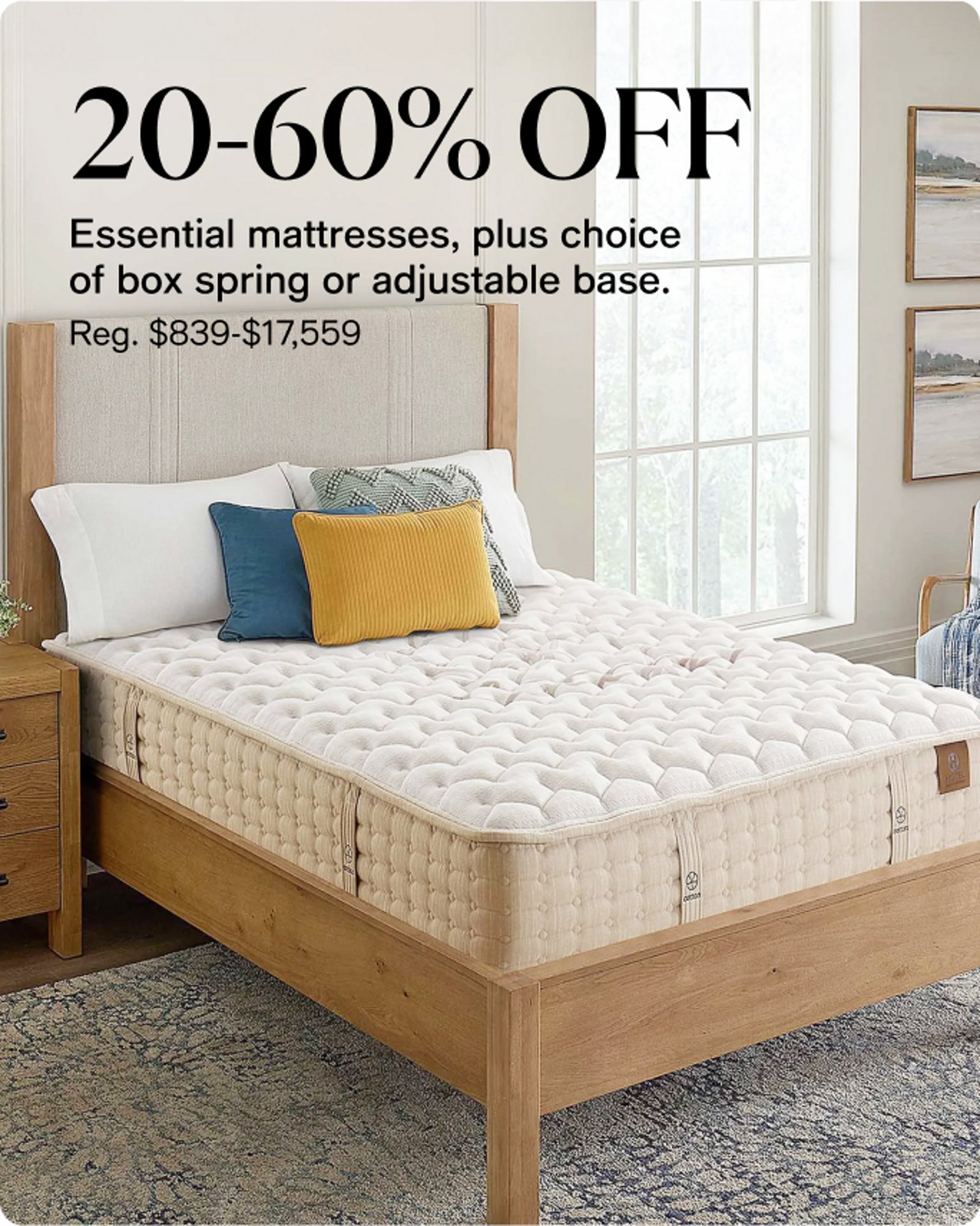 20-60% Off Essential mattresses