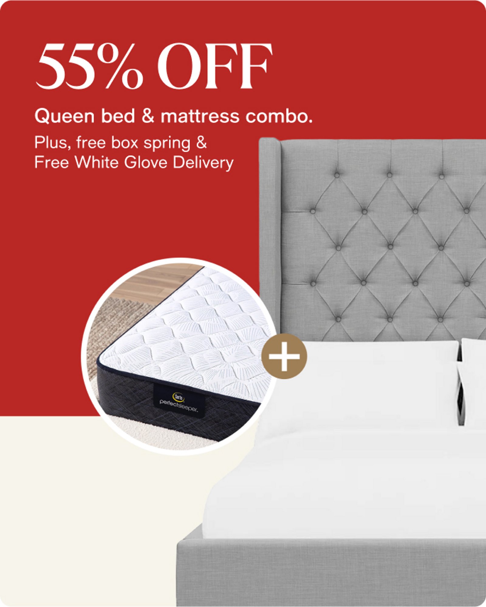 Queen bed & mattress combo