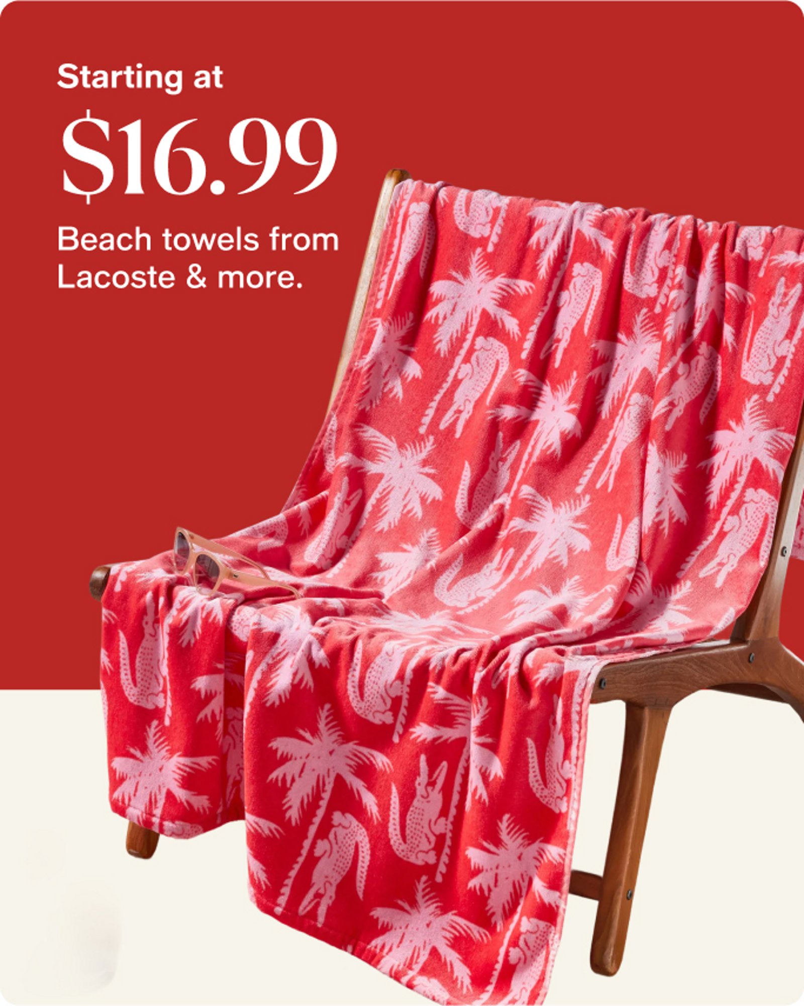 Starting at $16.99 Beach towels from Lacoste
