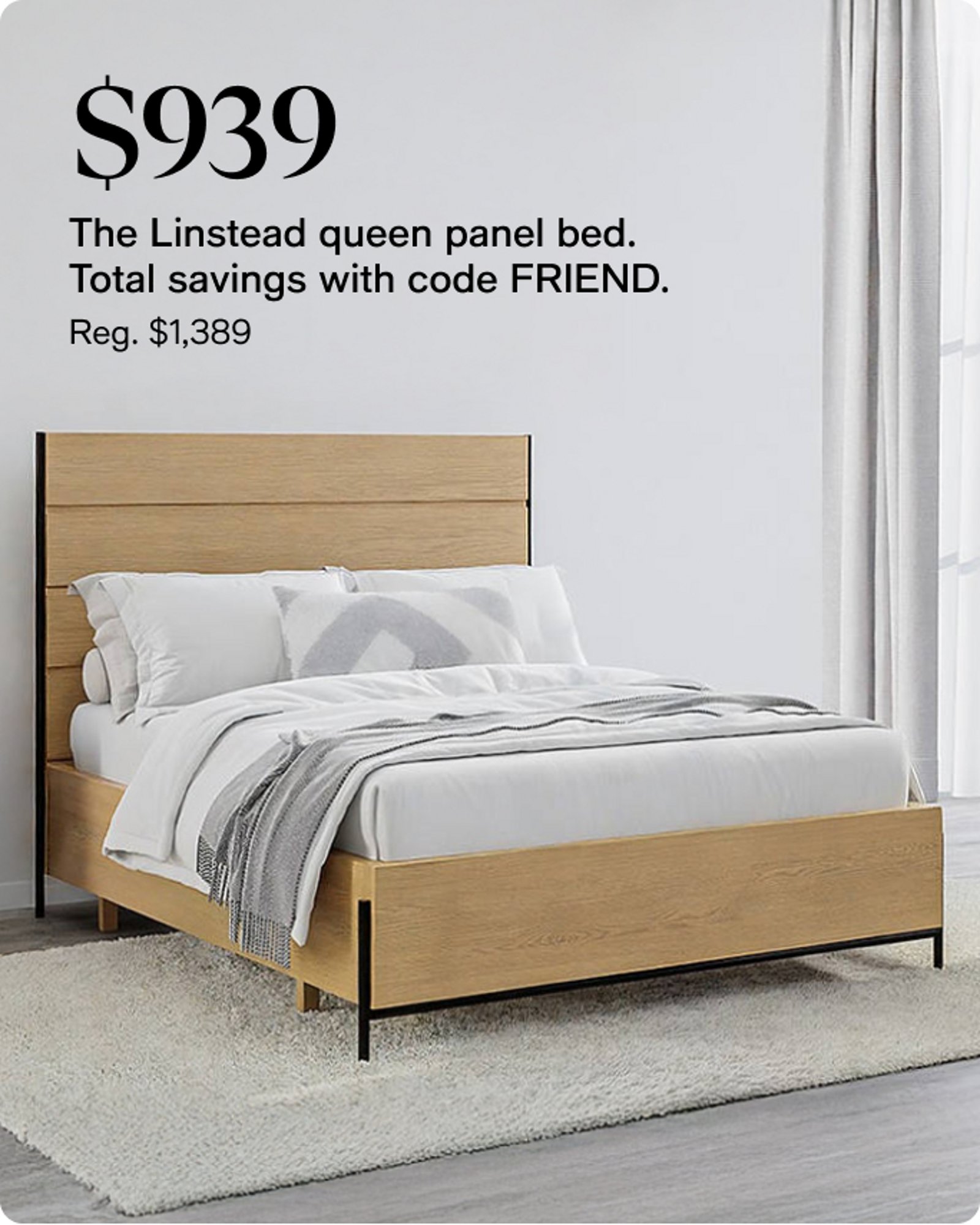 The linstead Queen panel bed