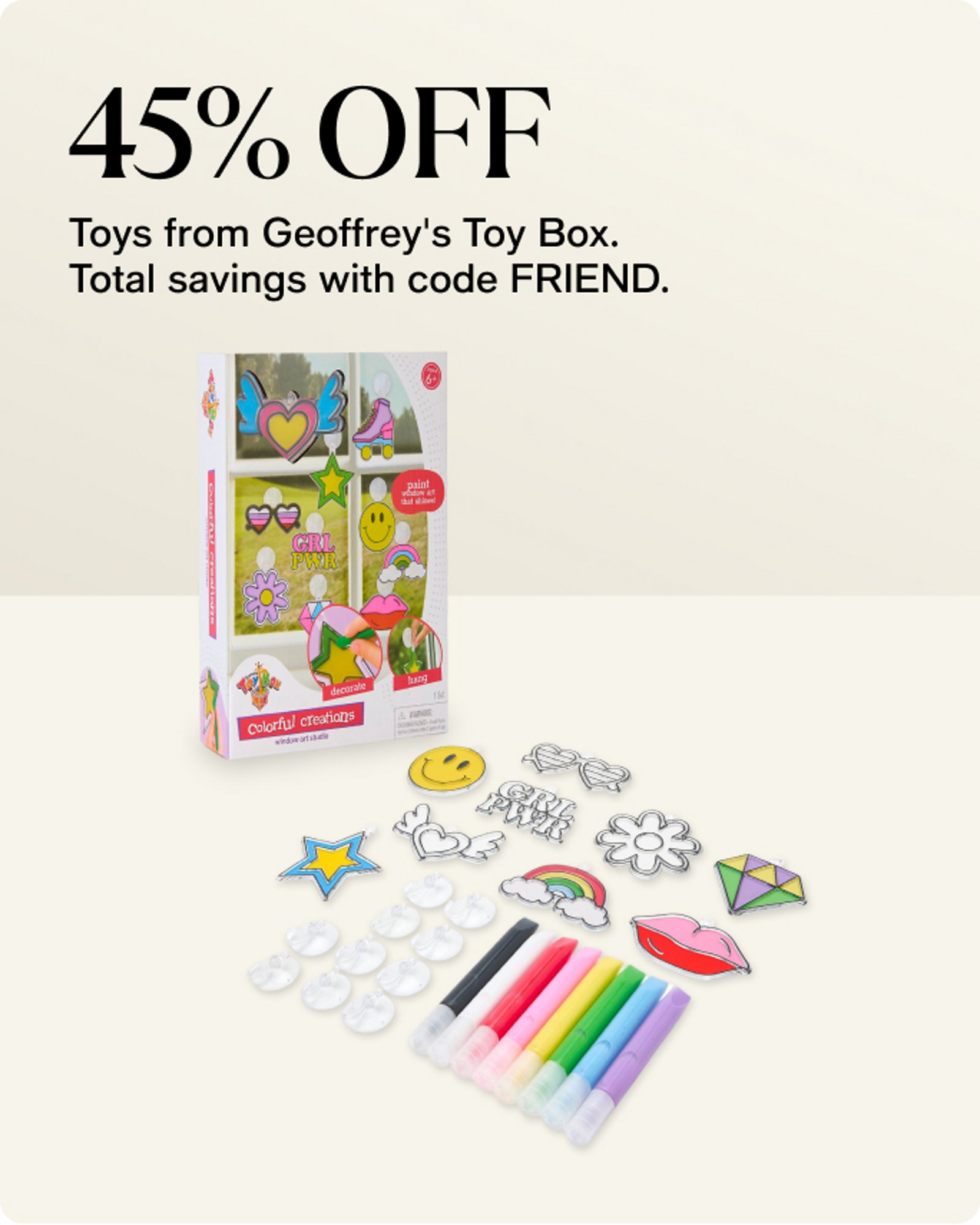 45% off geoffrey
