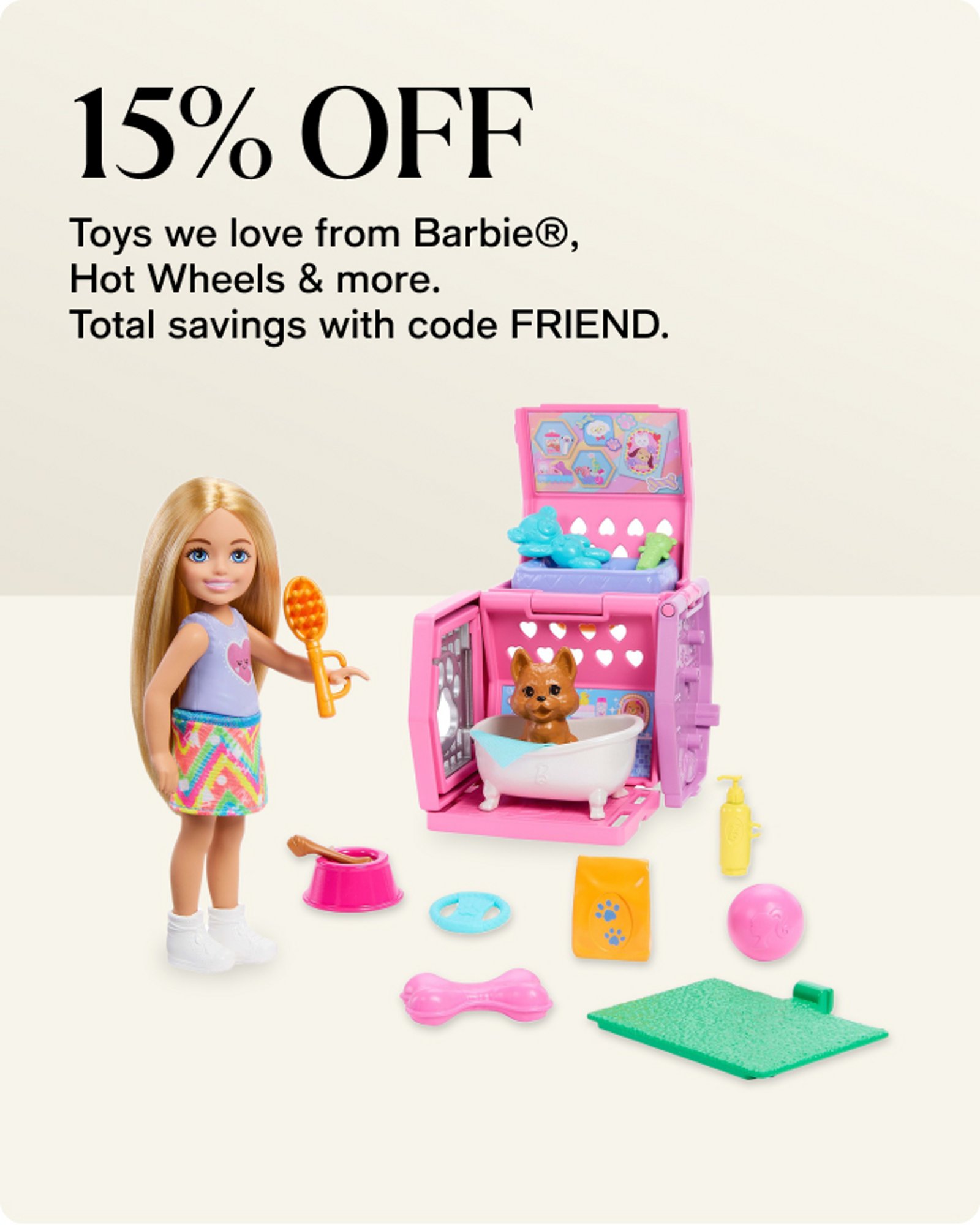 15% off barbie 