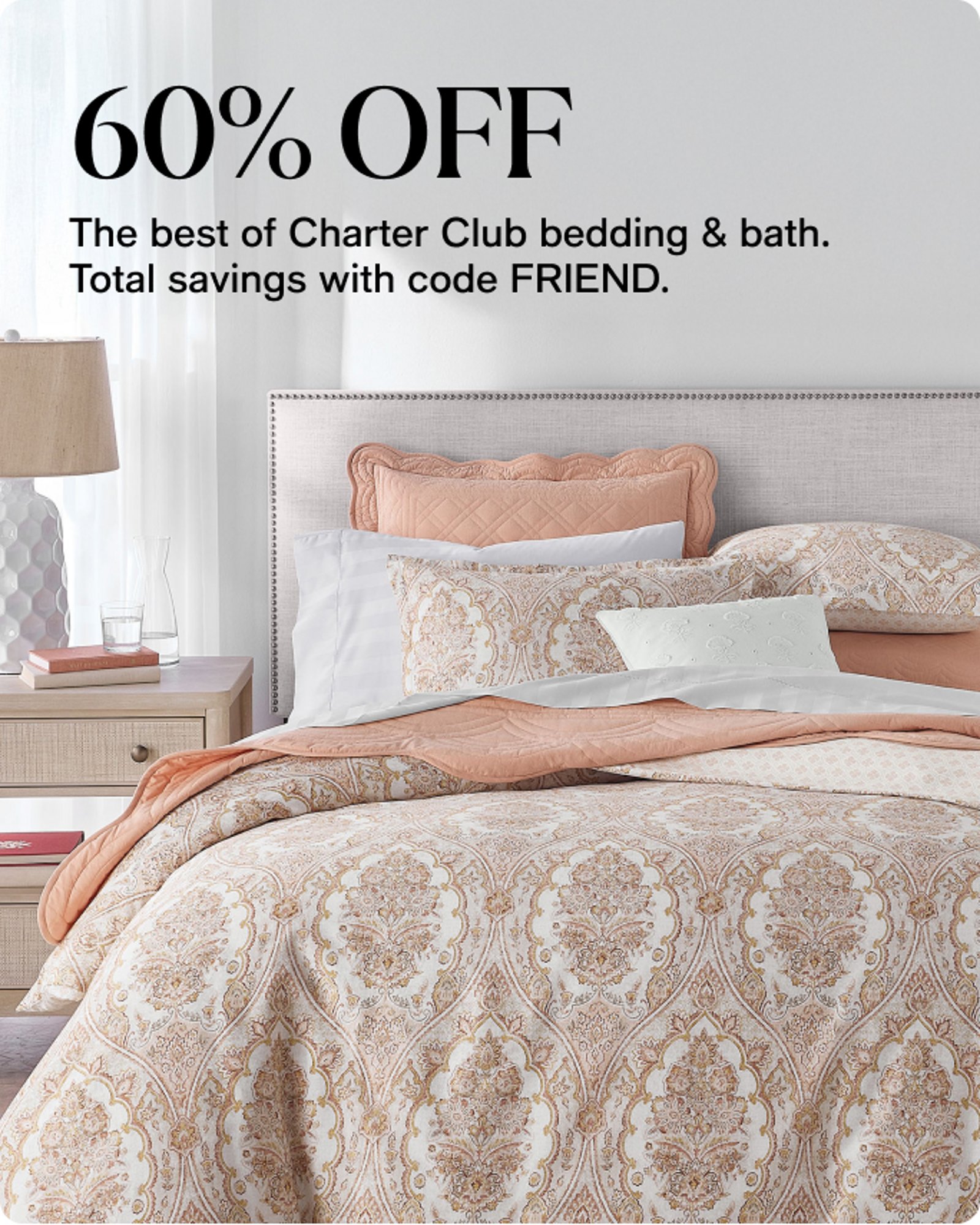 60% OFF Charter Club bedding & bath