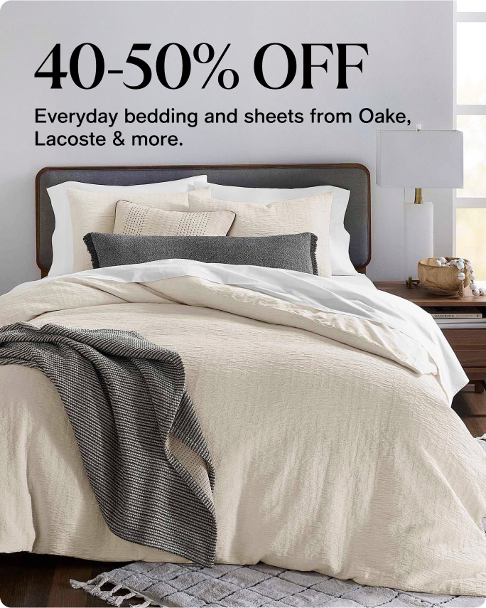 Spring Favorites Sale-offer card-our-top-deals-40%-50% off from Oake & Lacoste