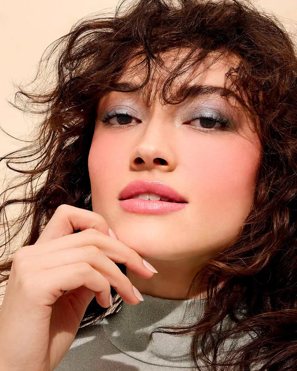 woman with shimmery eyes