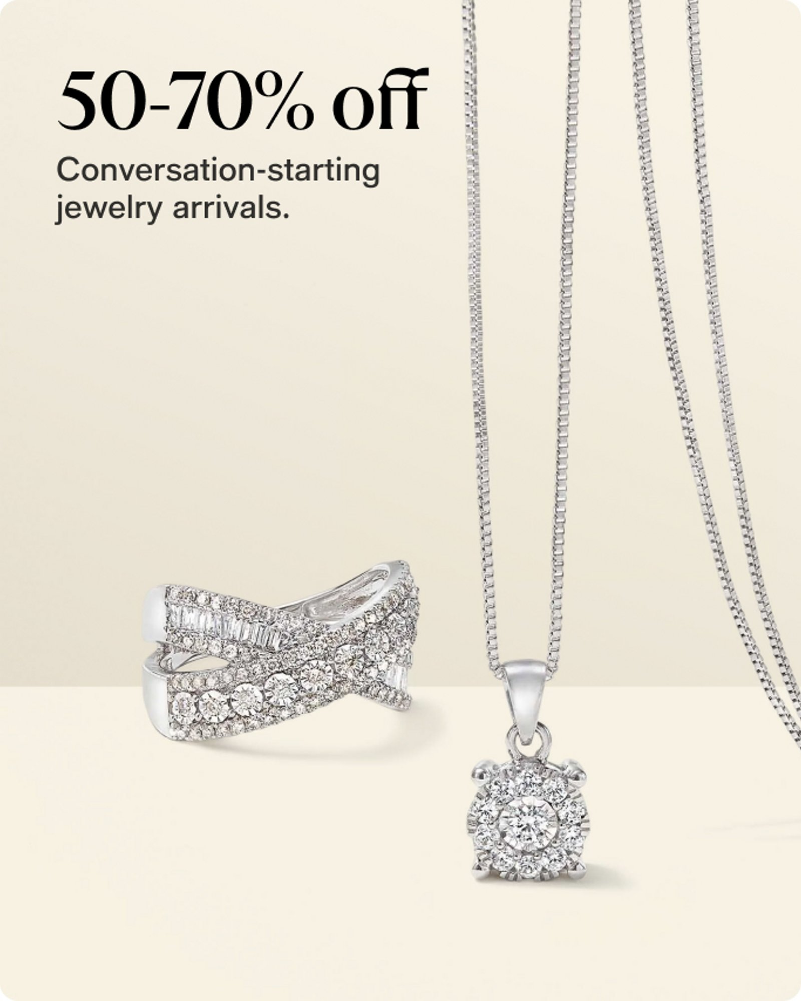 50-70% off Conversation-starting jewlry arrivals