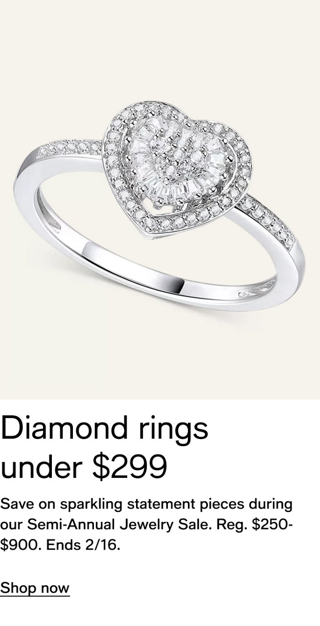 Diamond rings under $299