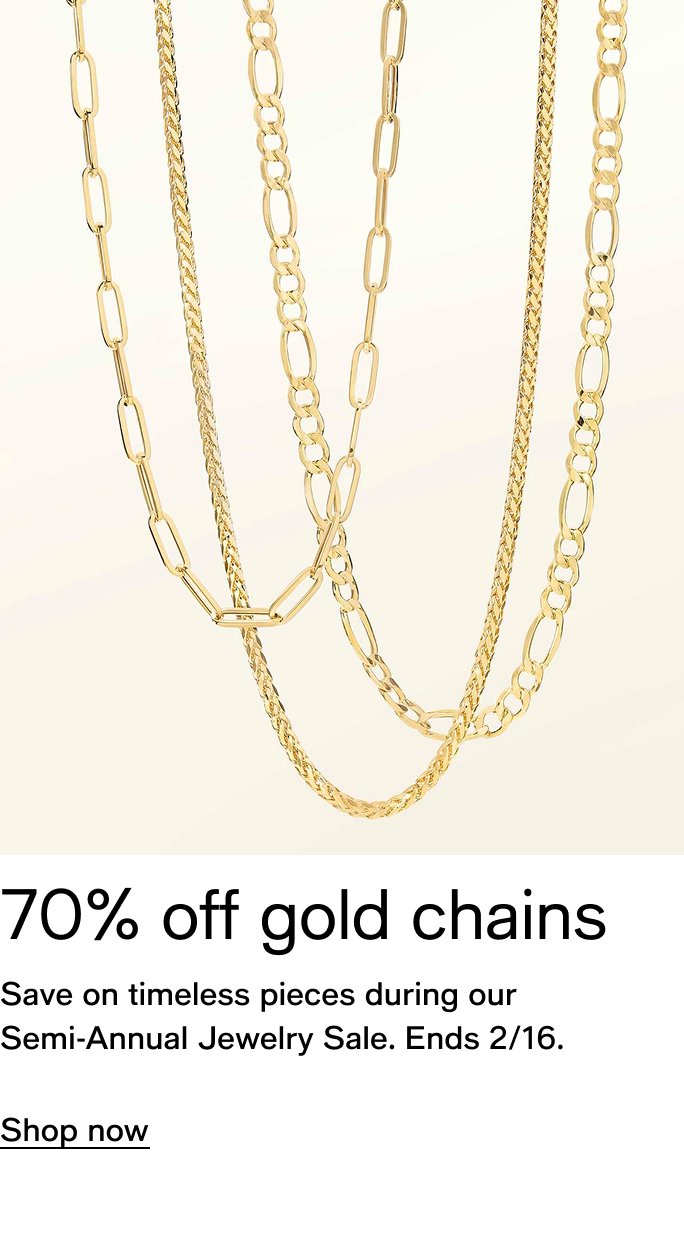 70% off gold chains