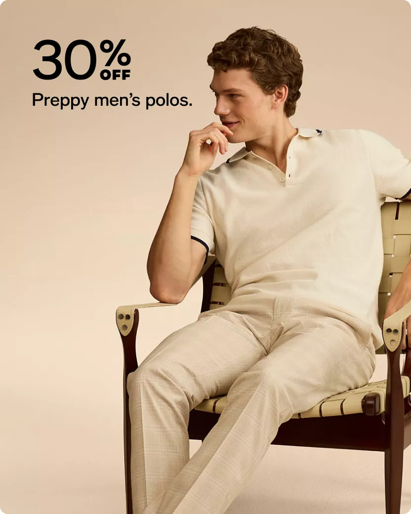 30% off | Preppy men’s polos.
