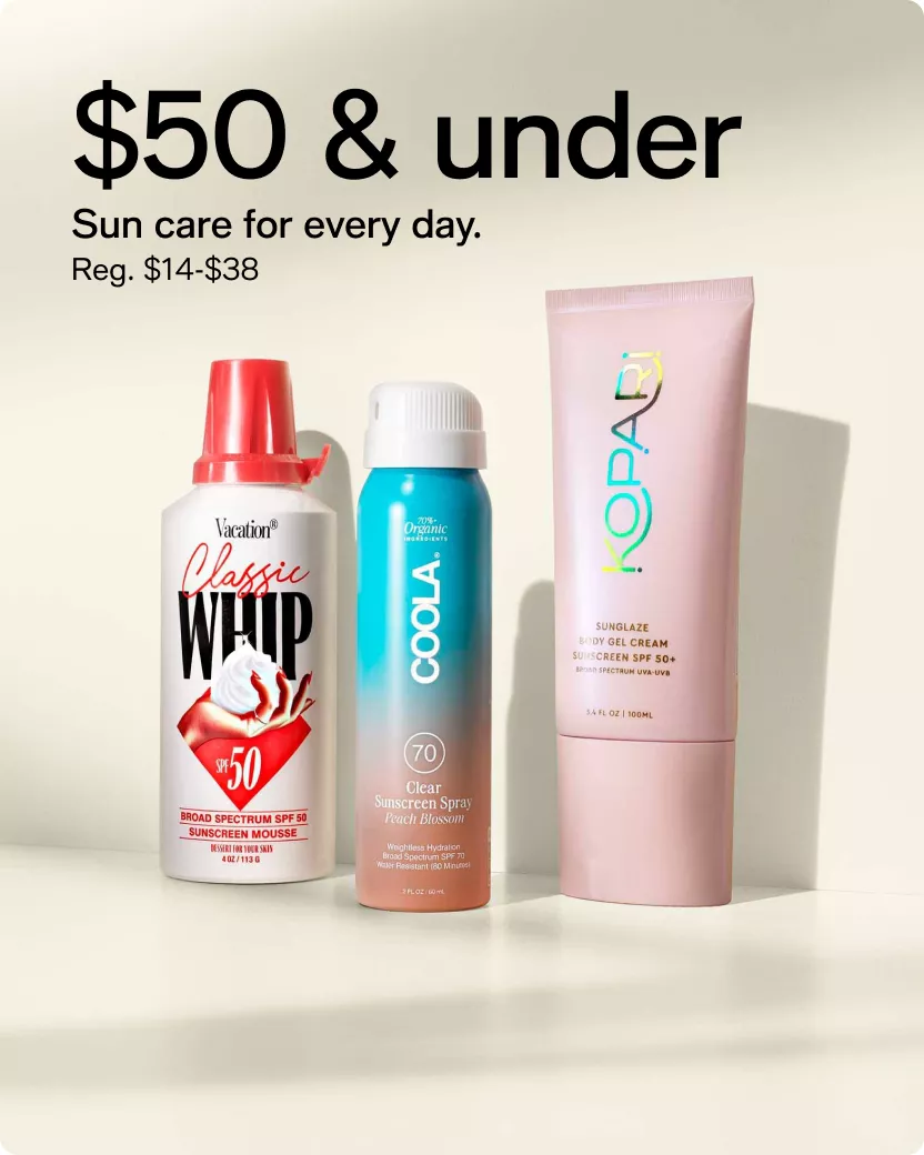 $50 & under | Sun care for every day. | Reg. $14-$38