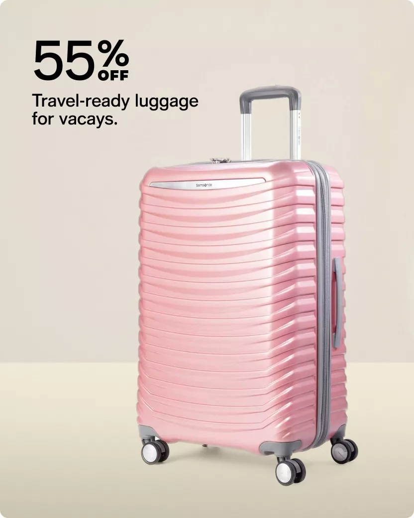 55% off | Travel-ready luggage for vacays.