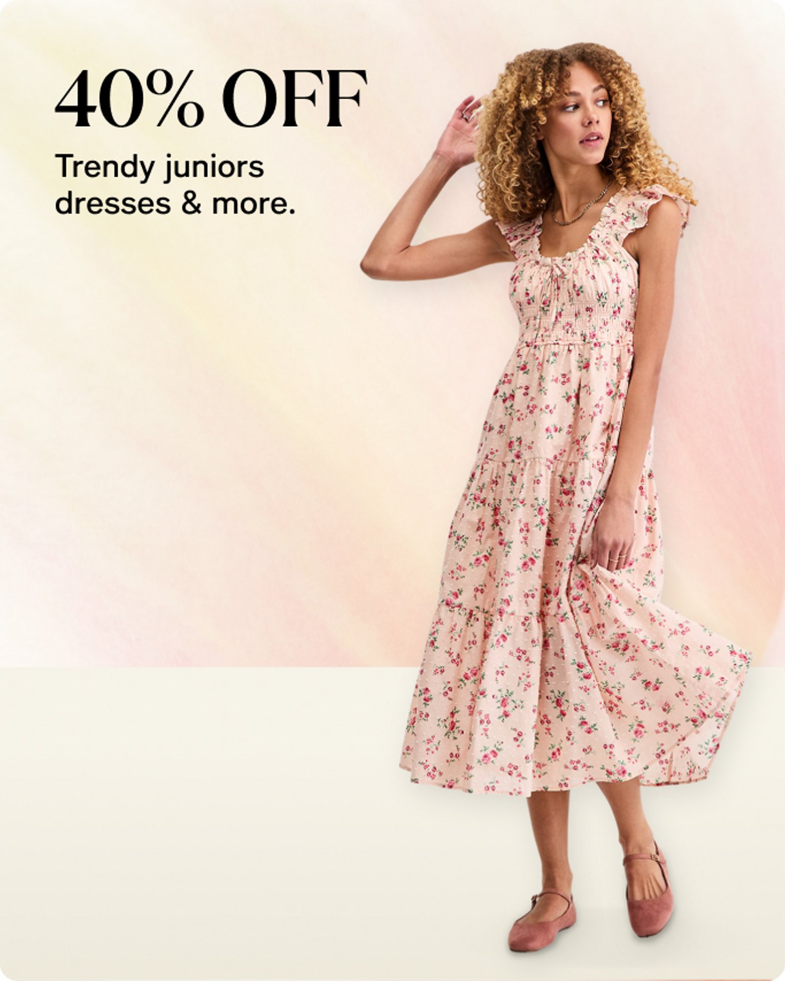 Women-offer-our-top-deals-40%-off-junior-dresses