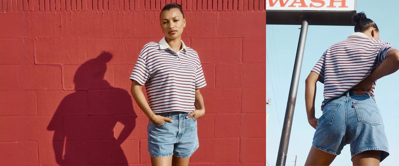 cinched Levi's shorts
