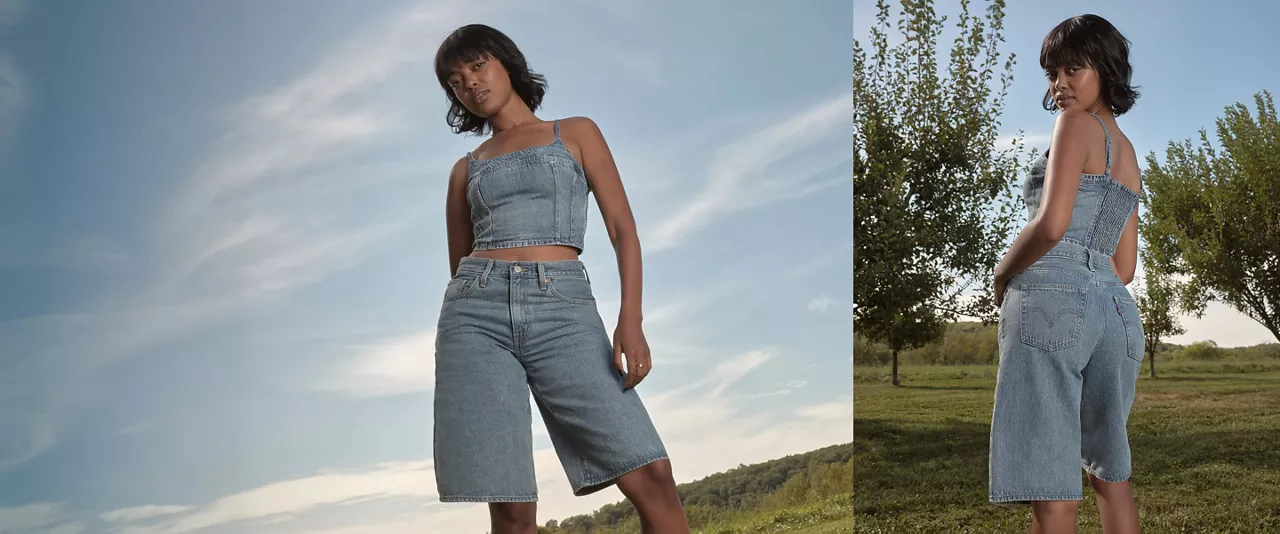 long-length Levi's shorts